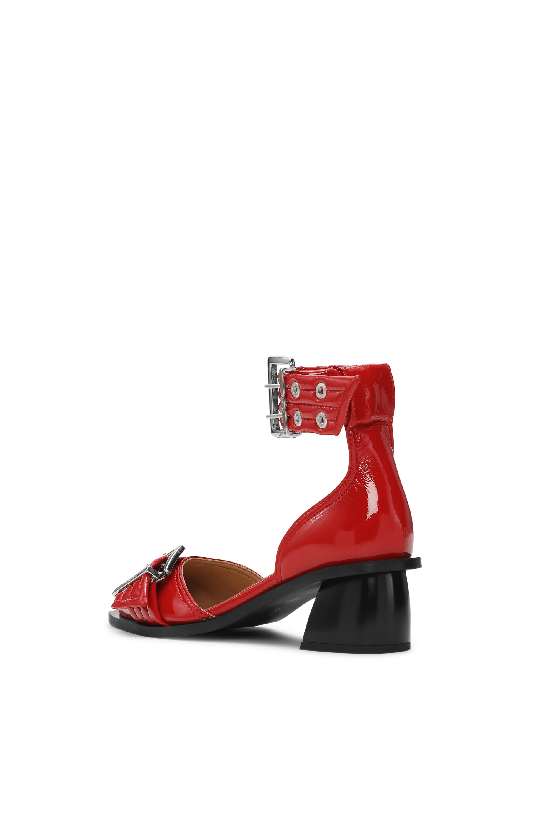 Feminine Buckle Open Cut Pumps