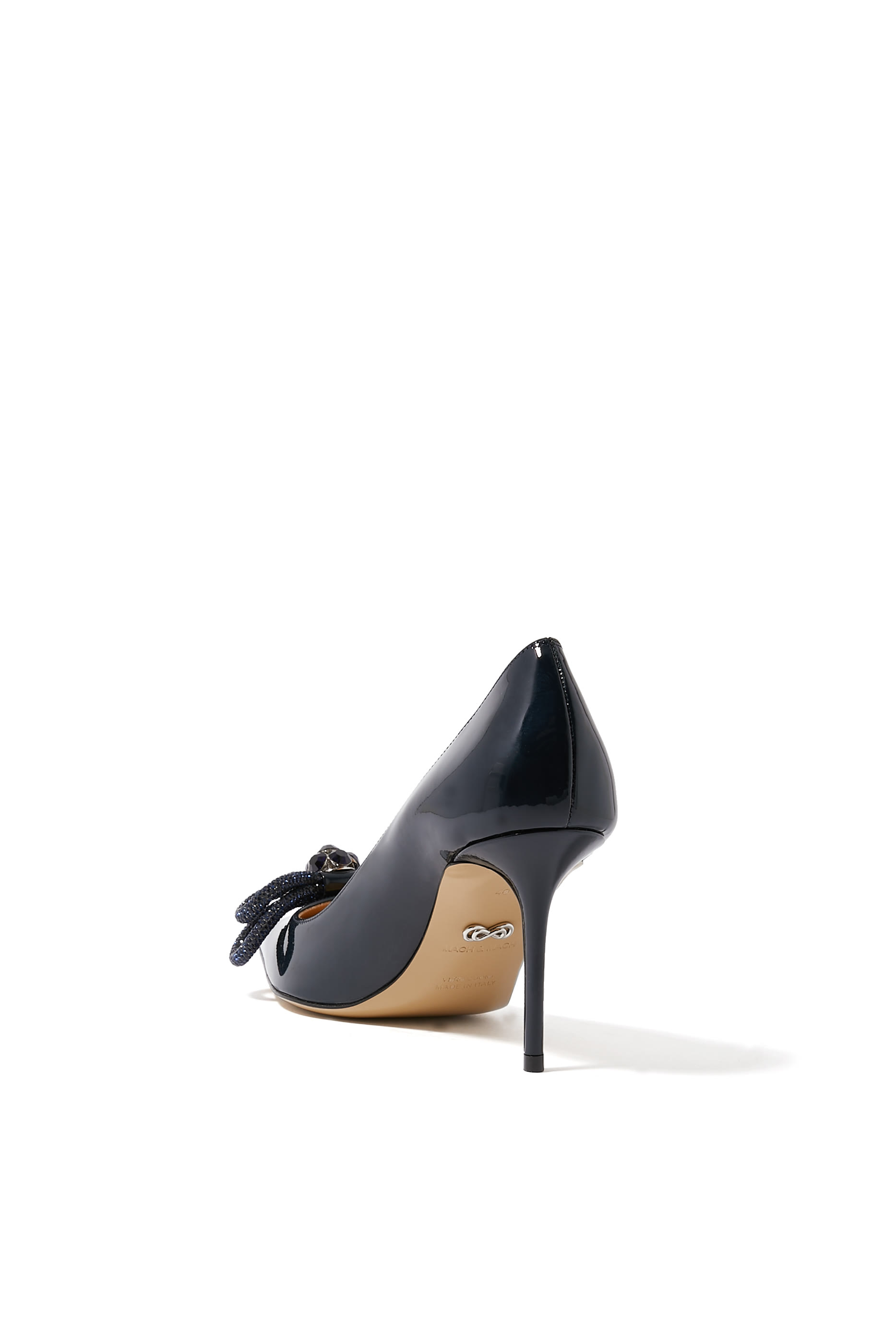 Double Bow 85 Satin Pumps