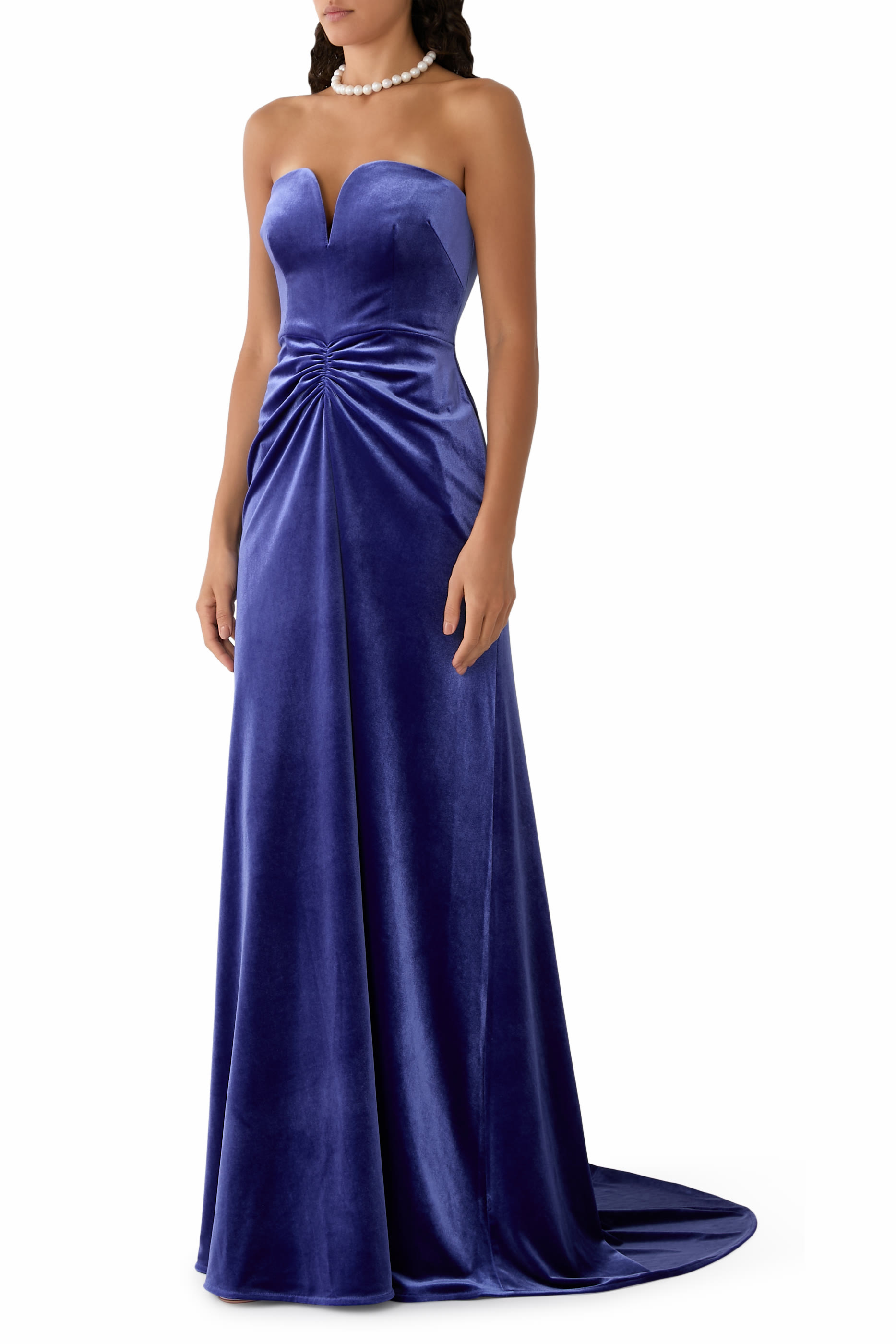 Strapless Sweetheart Ruched Gown
