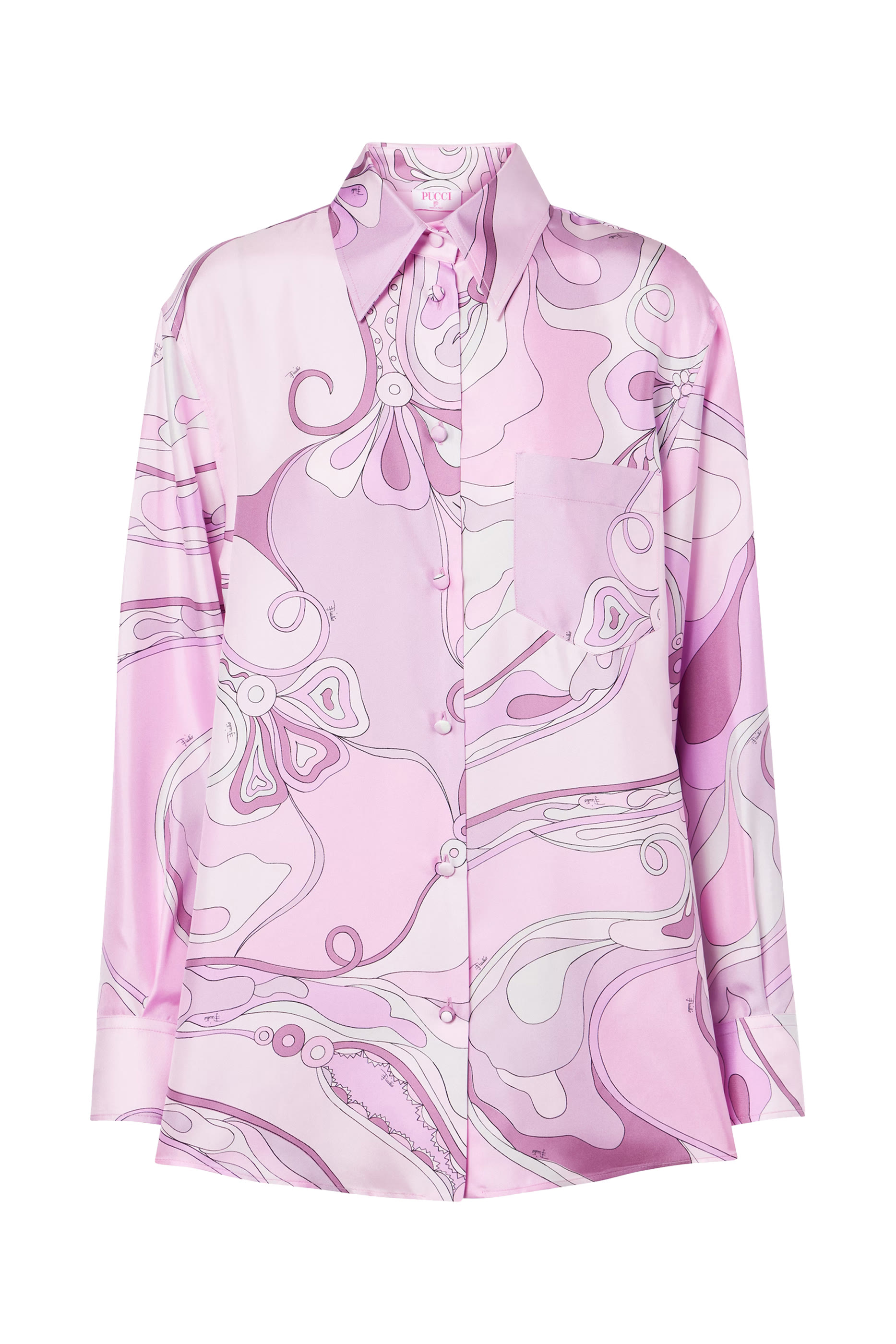 Orchidee-Print Silk-Twill Shirt