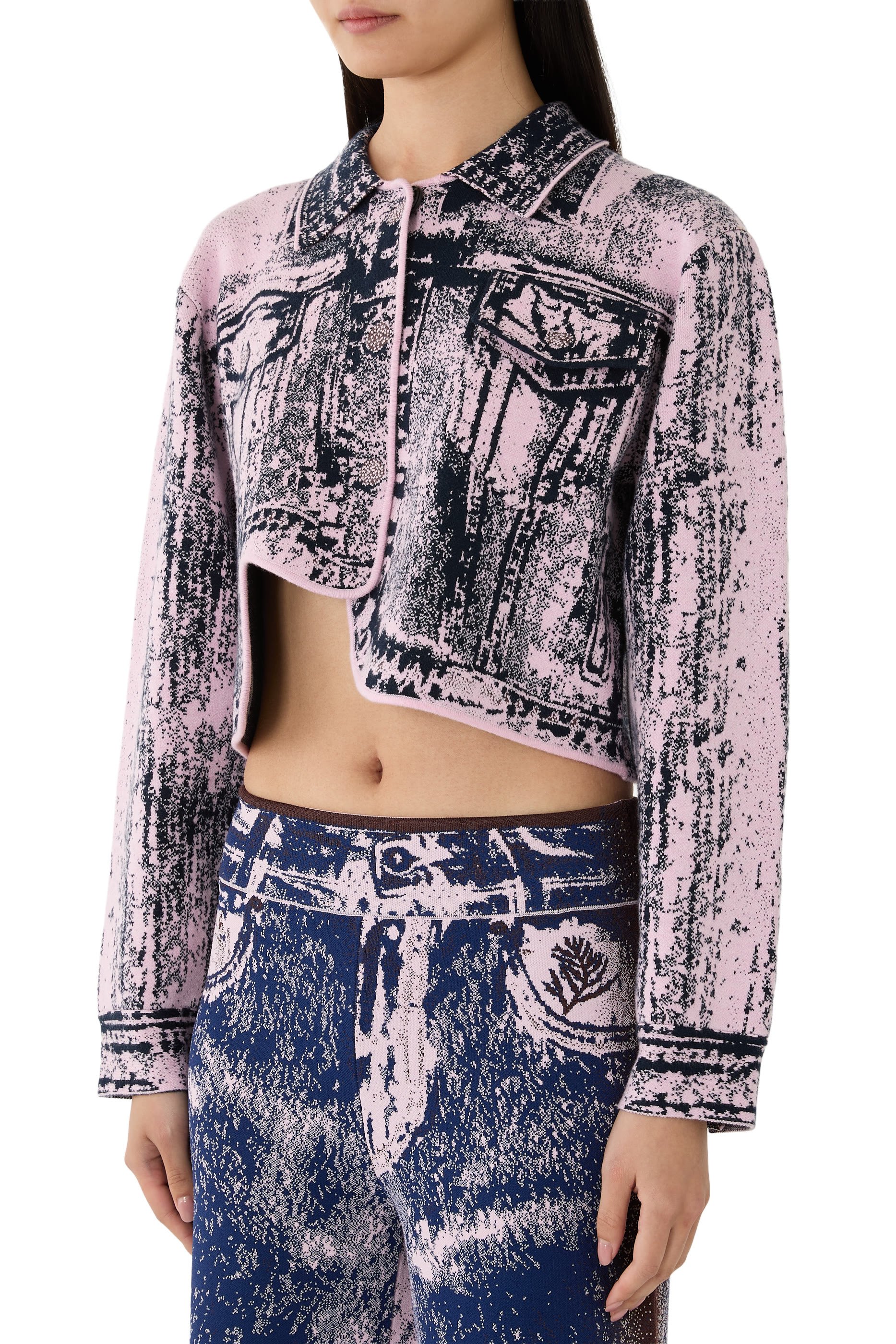 Hana Denim Print Oversized Jacket