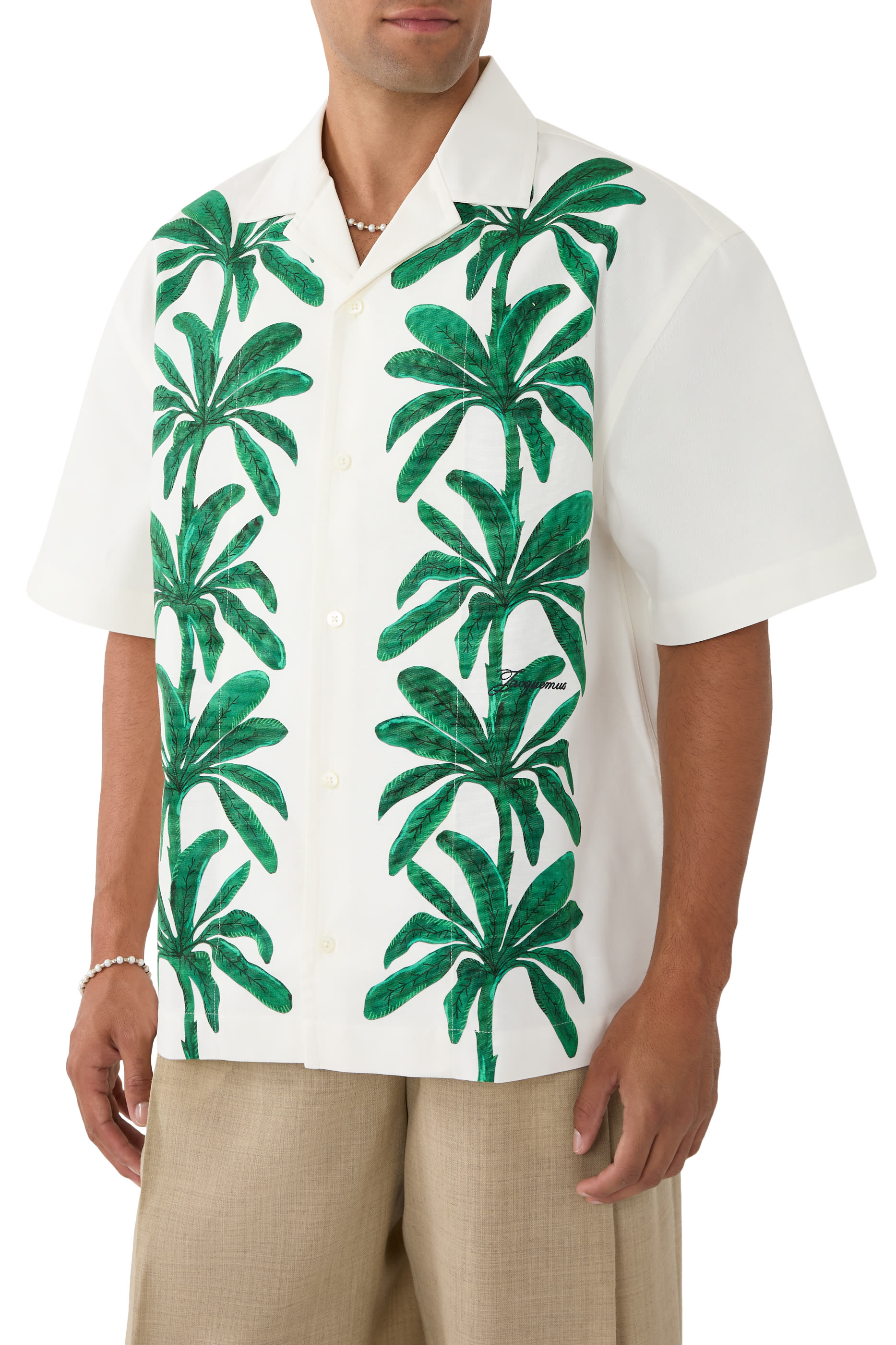 Painted Palm Trees Short-Sleeved Shirt