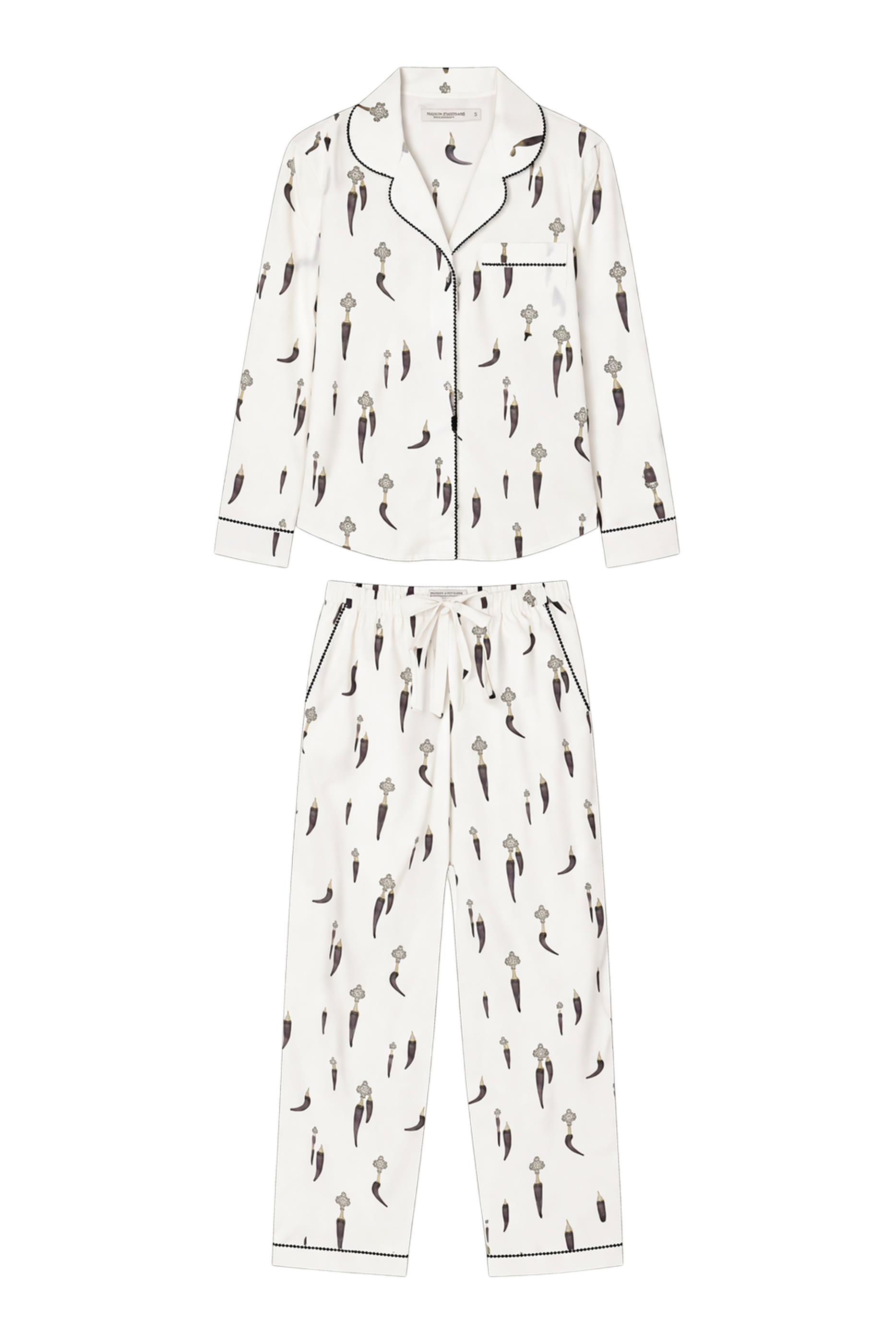 Elephant-Print Long Pajama Set