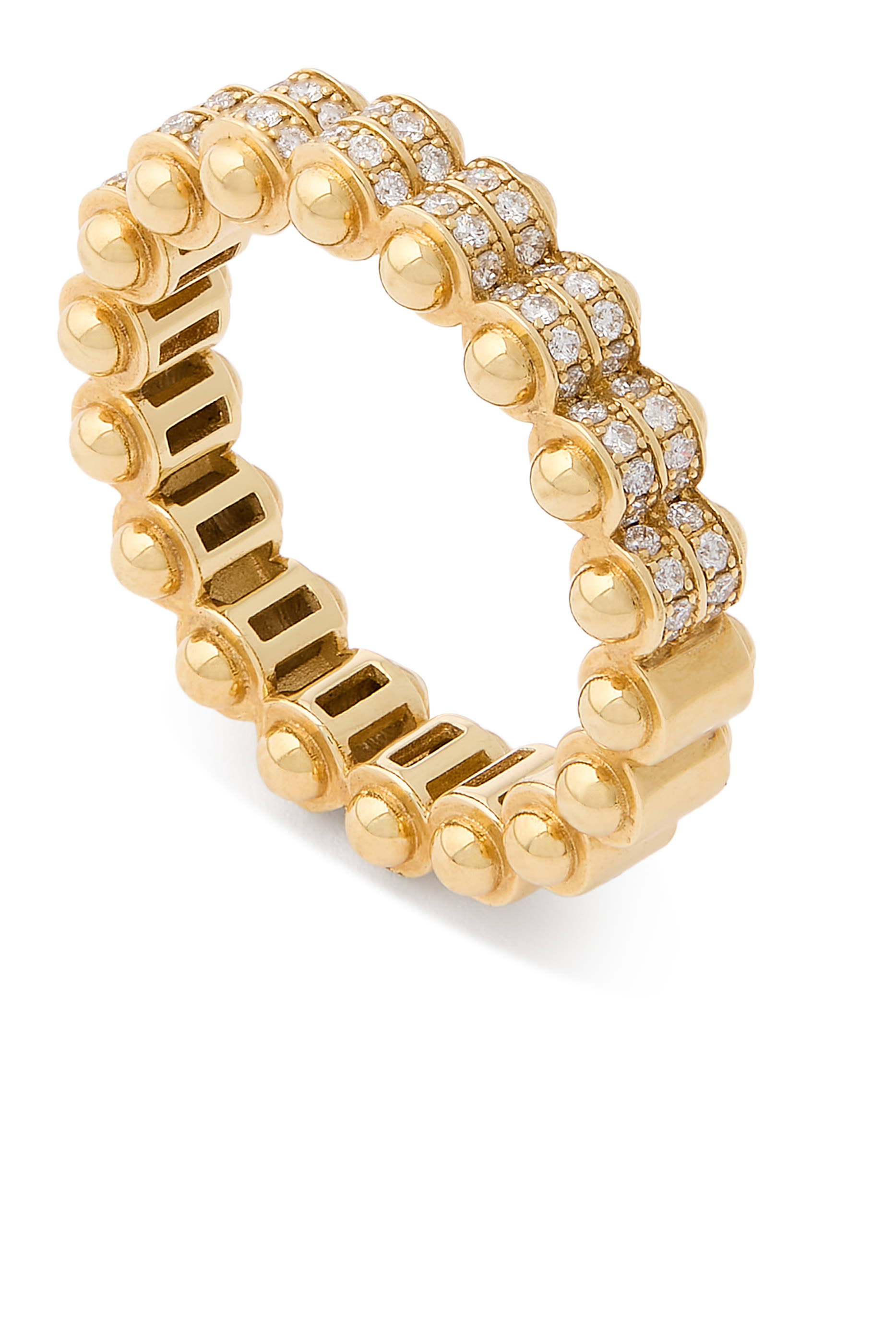 Atom Ring,18k Yellow Gold & Diamonds