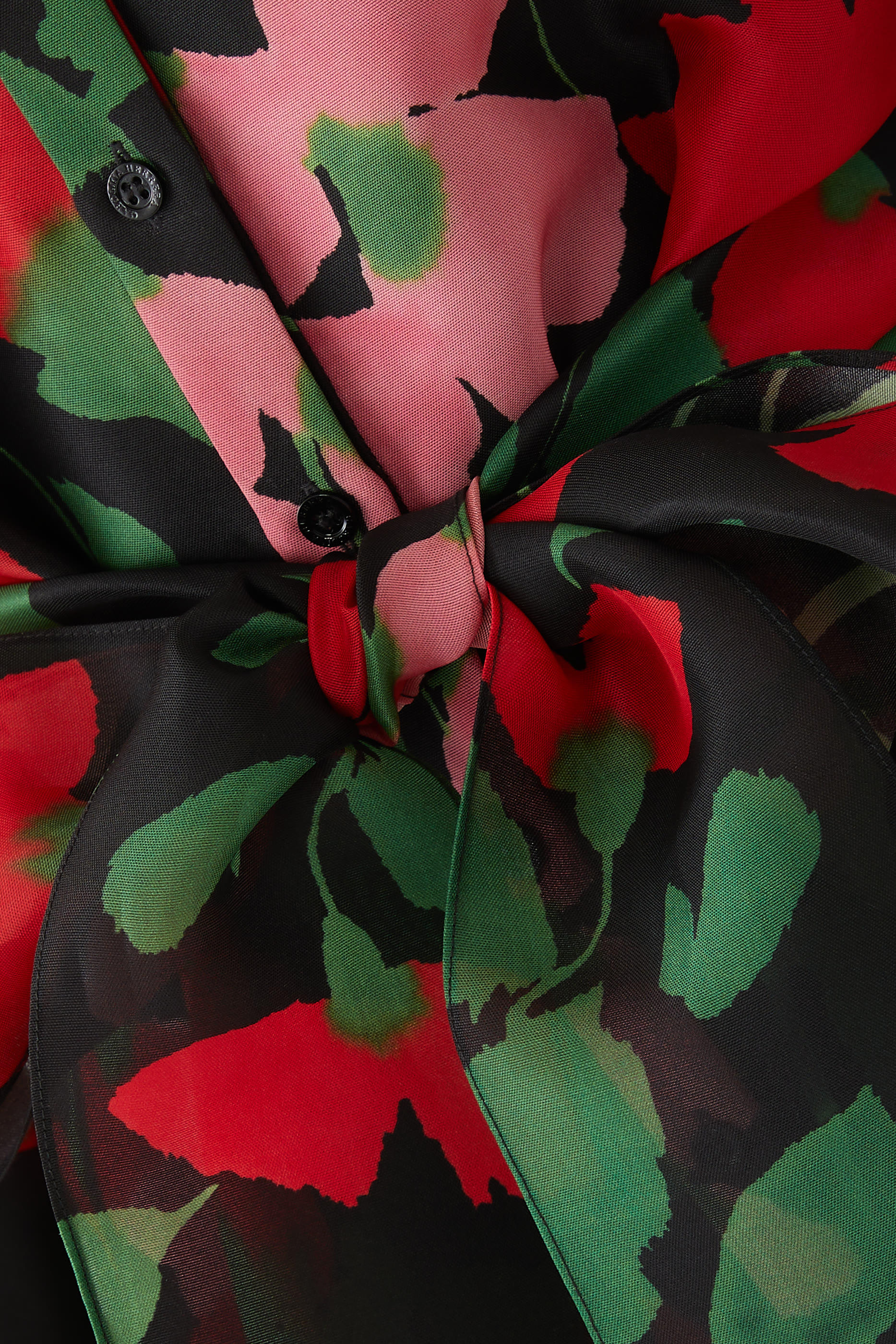 Floral-Print Trench Gown