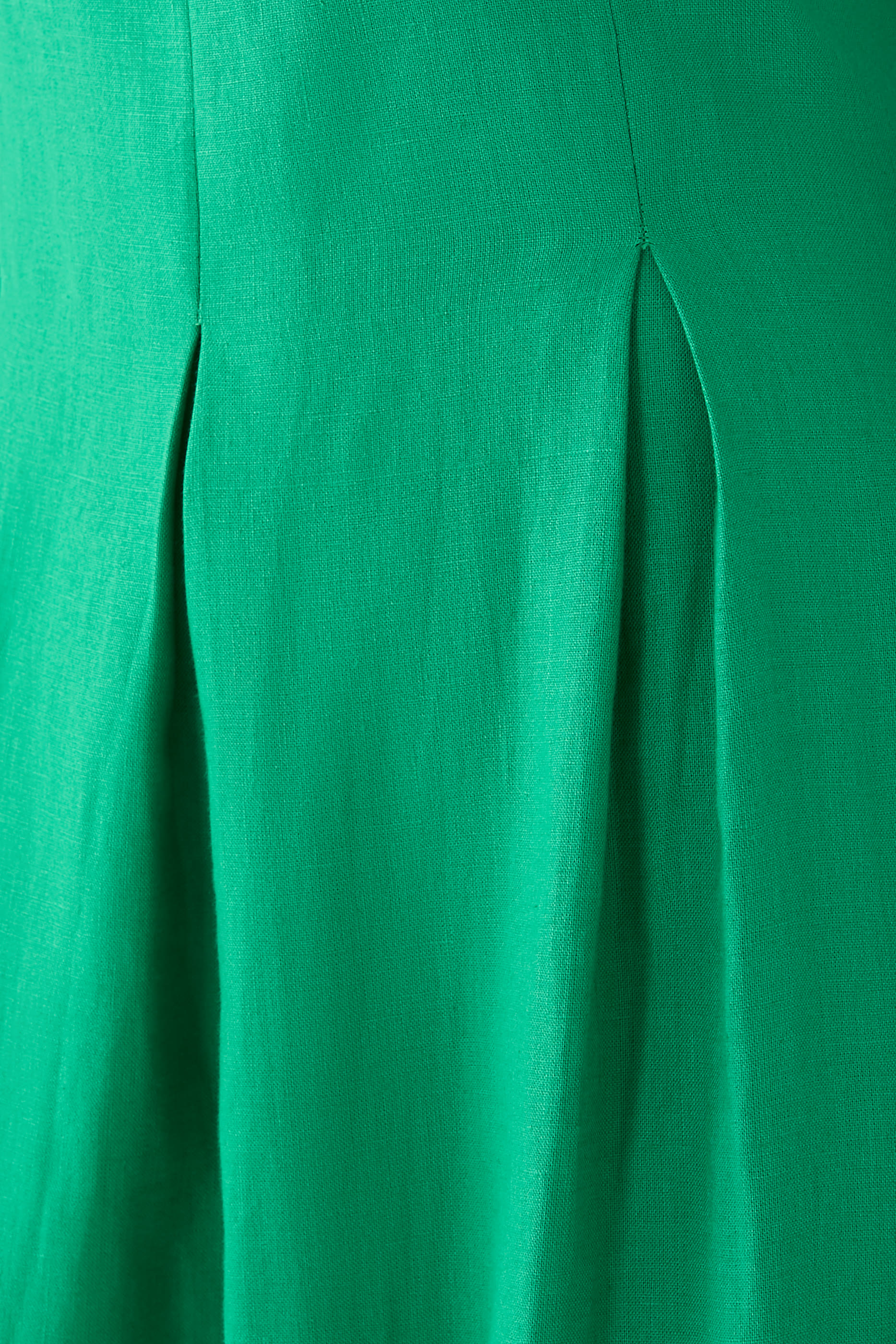 Puff Sleeve Linen Demi Midi Dress