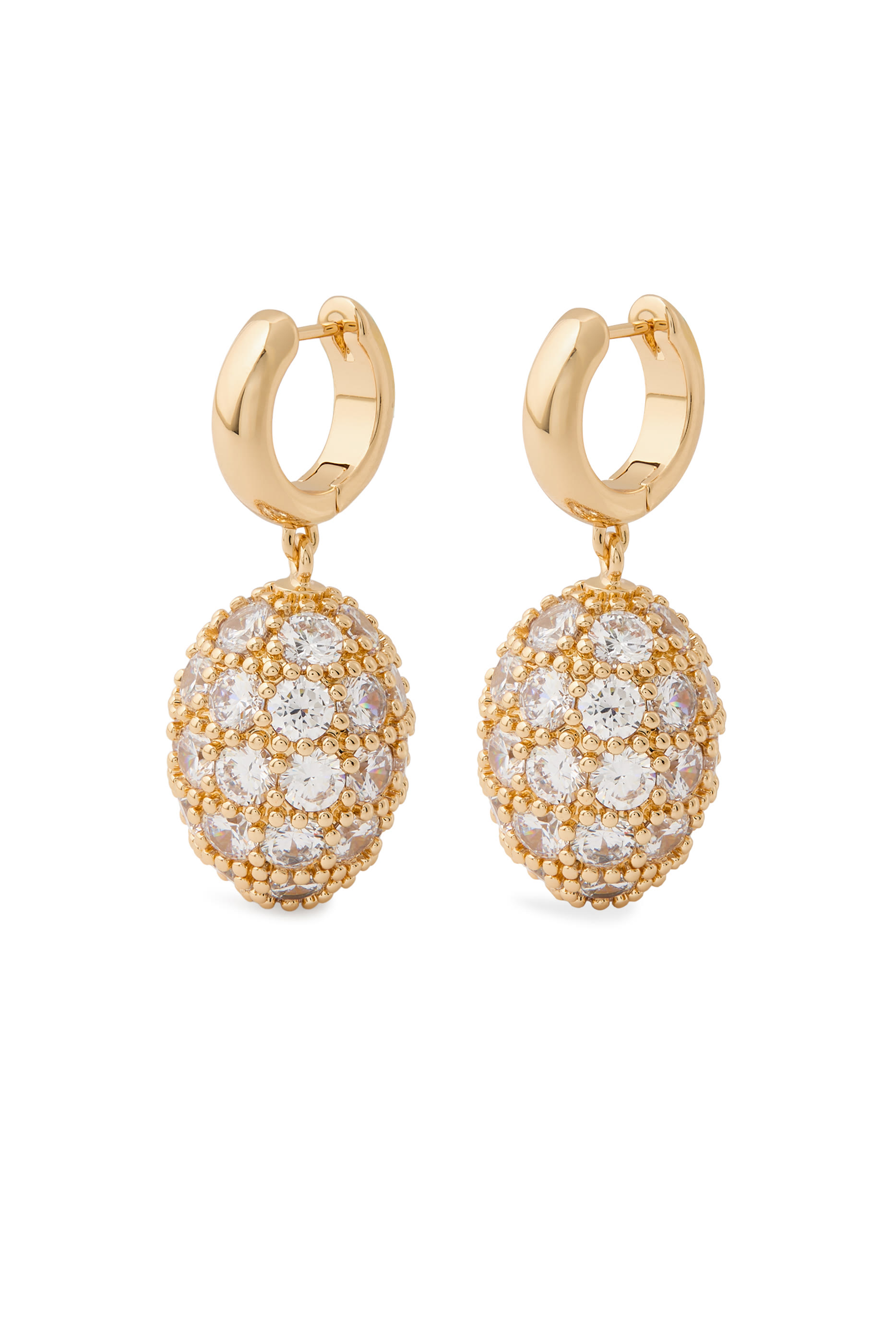Gold Hoop Crystal Cluster Earrings