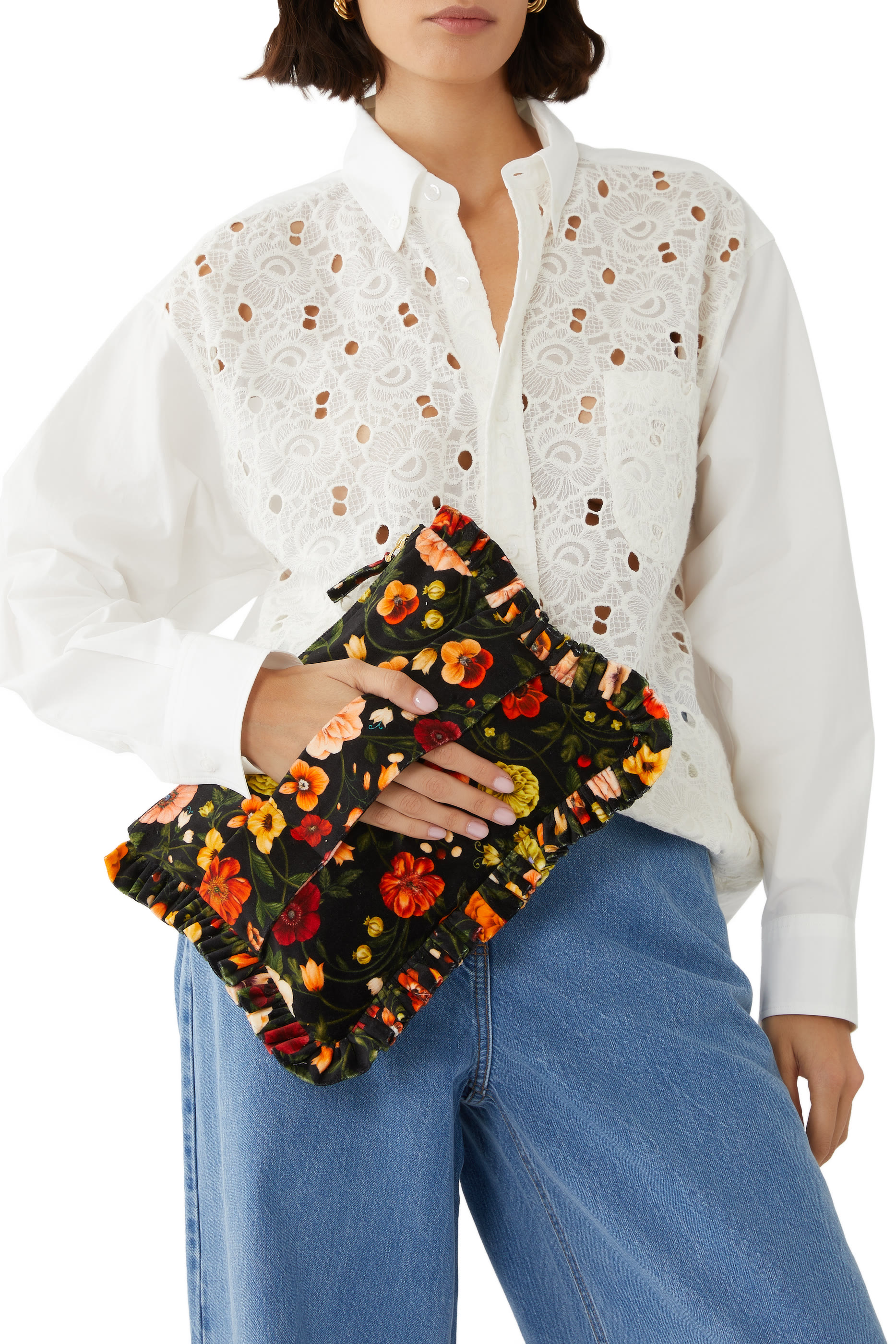 Hand Cotton Velvet Pochette