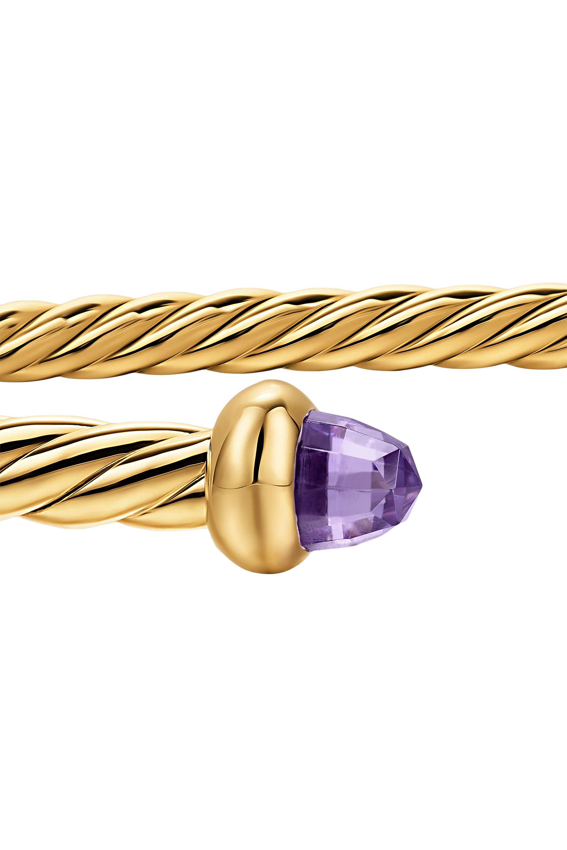 Micro Cablespira&reg; Flex Bracelet, 18K Yellow Gold & Amethyst