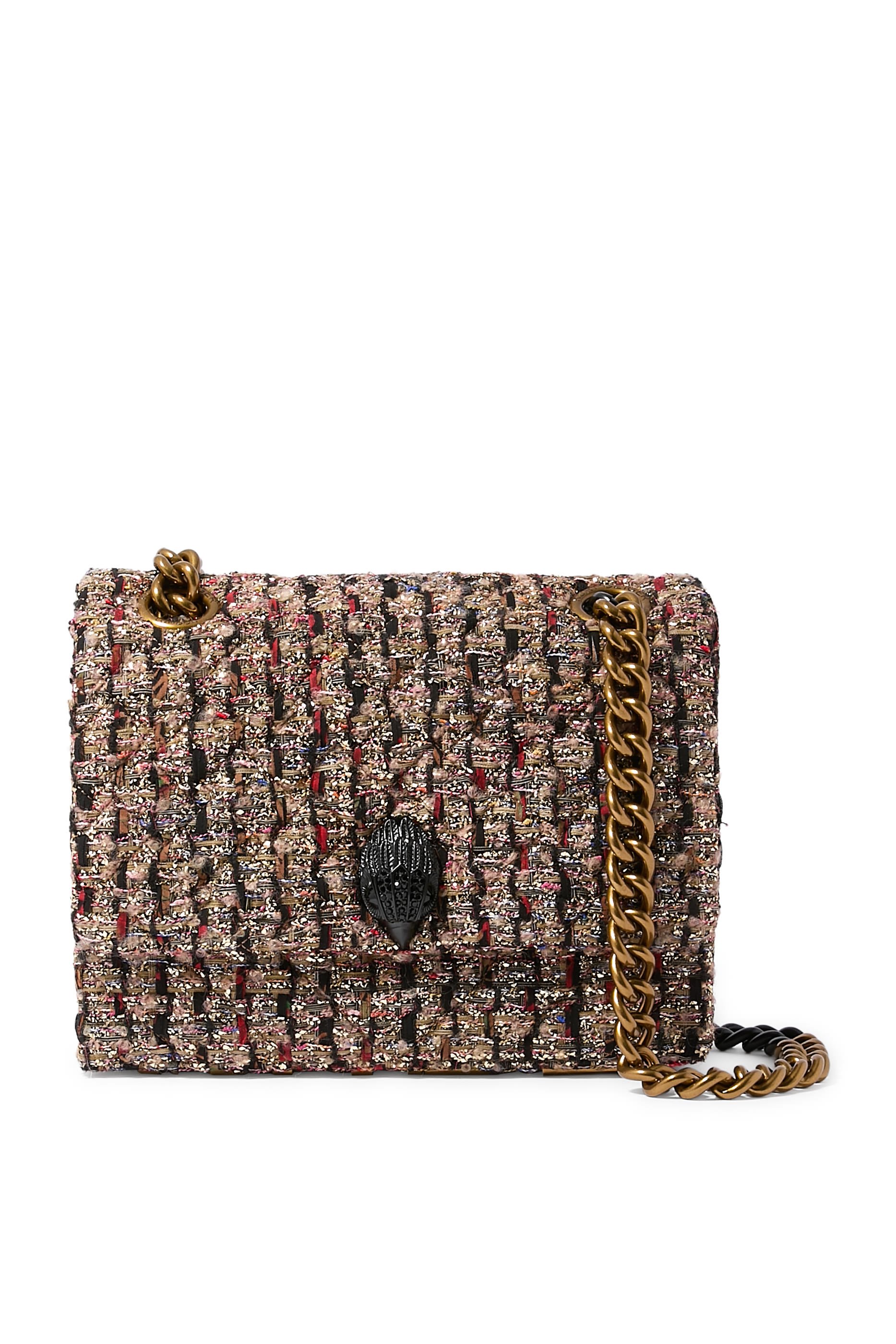 Large Kensington Metallic Tweed Shoulder Bag
