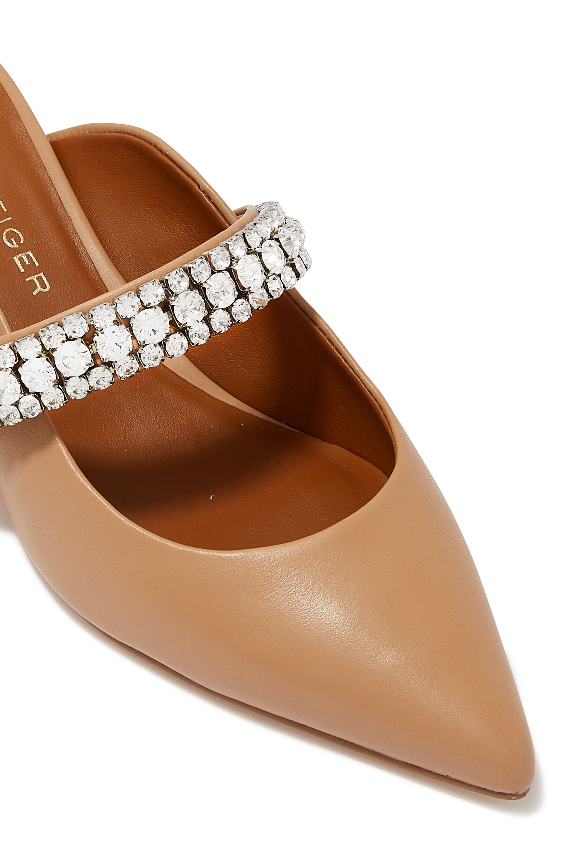 Duchess Crystal Leather Mules