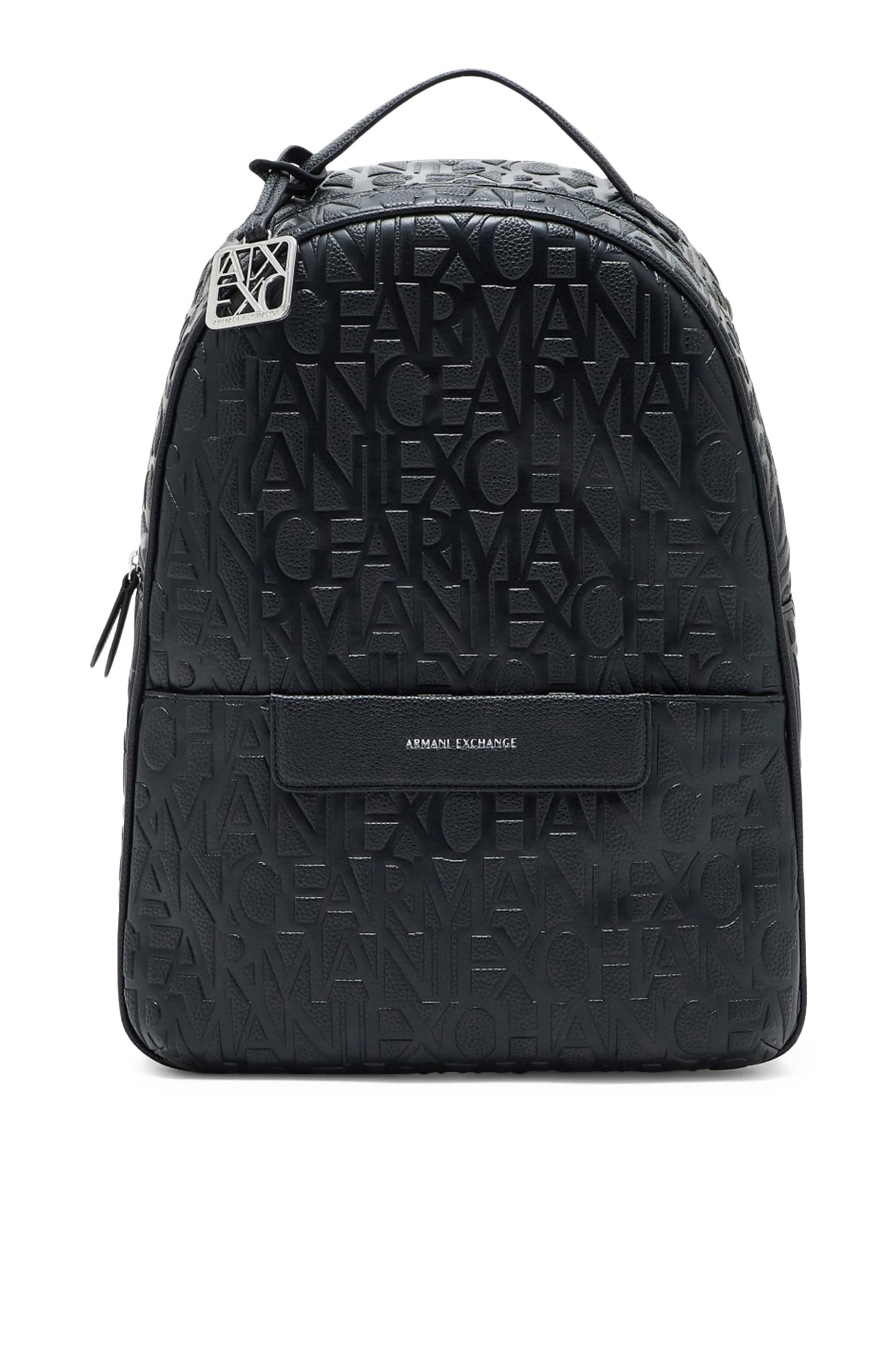 Logo Faux Leather Backpack