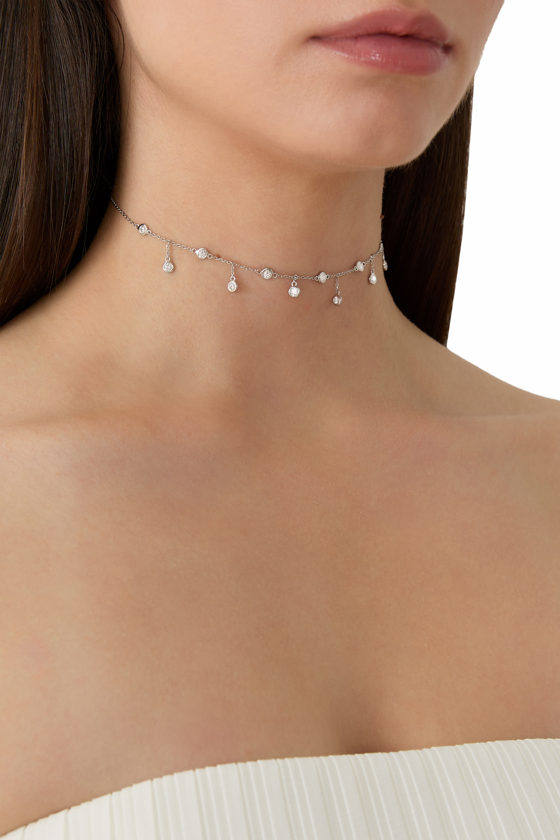 Gypsy Choker, 18K White Gold & Diamonds