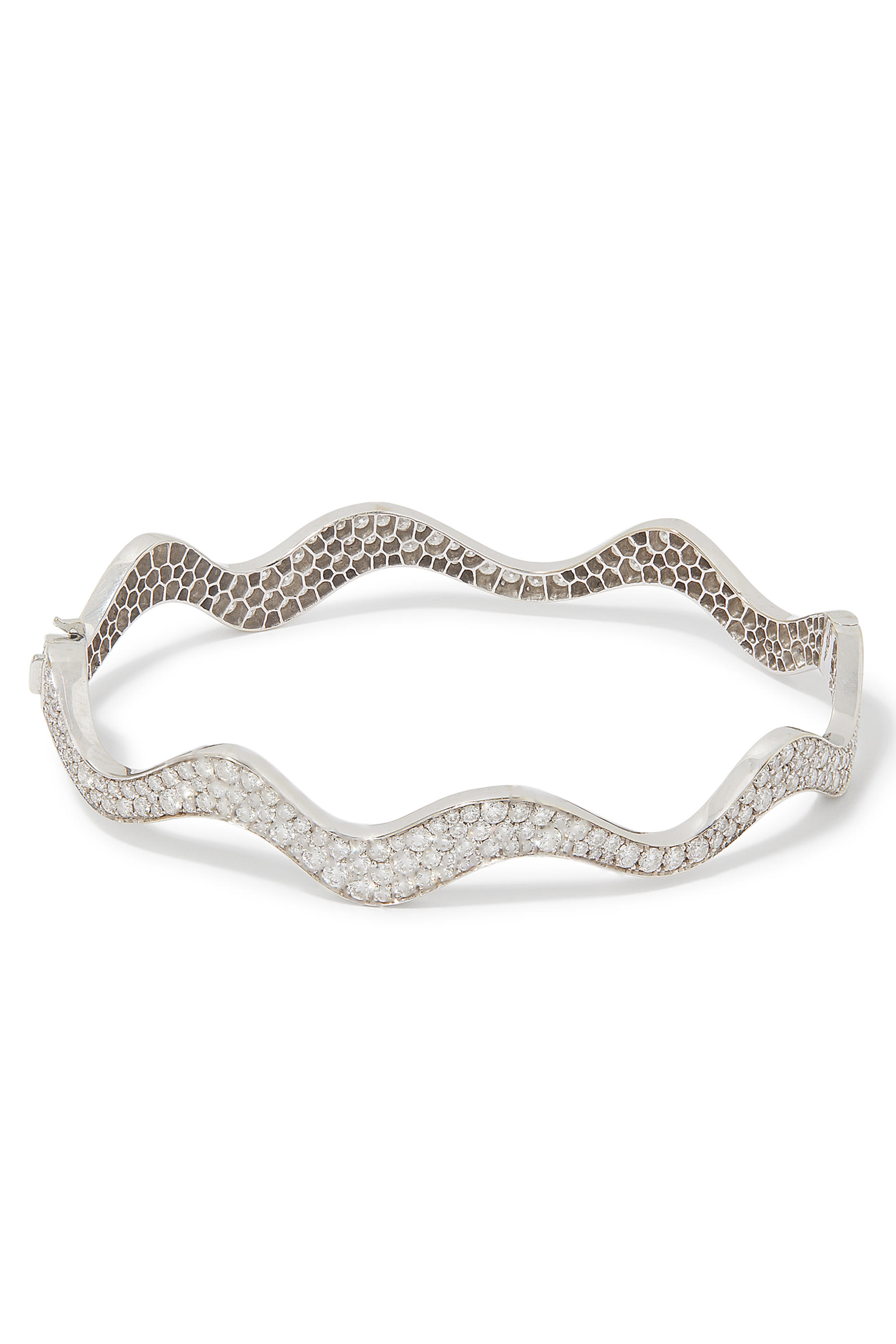Wave 2.0 Bangle, 18k White Gold & Diamonds