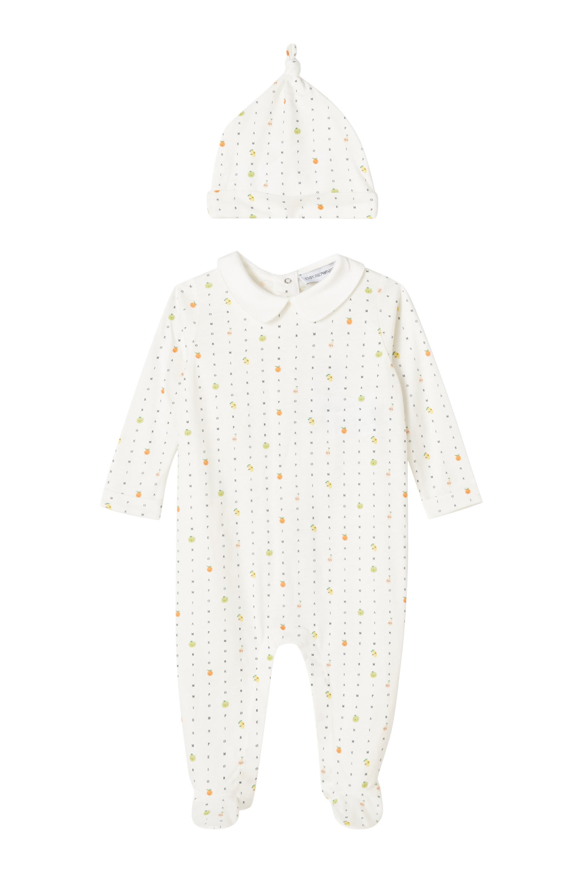 Kids EA7 Printed Onesie and Beanie Set