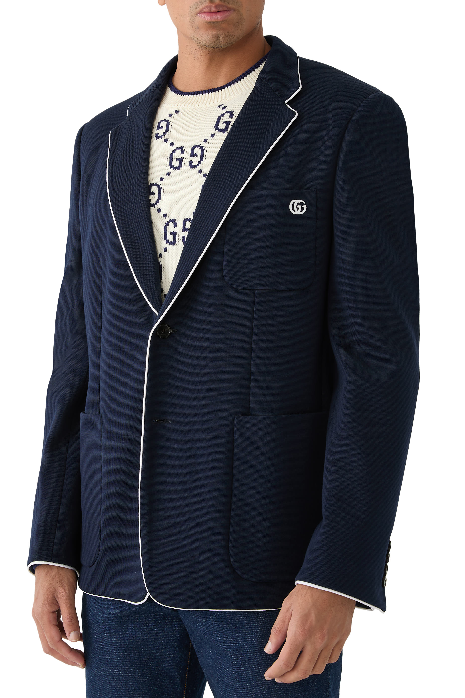 GG Embroidery Cotton Jersey Jacket