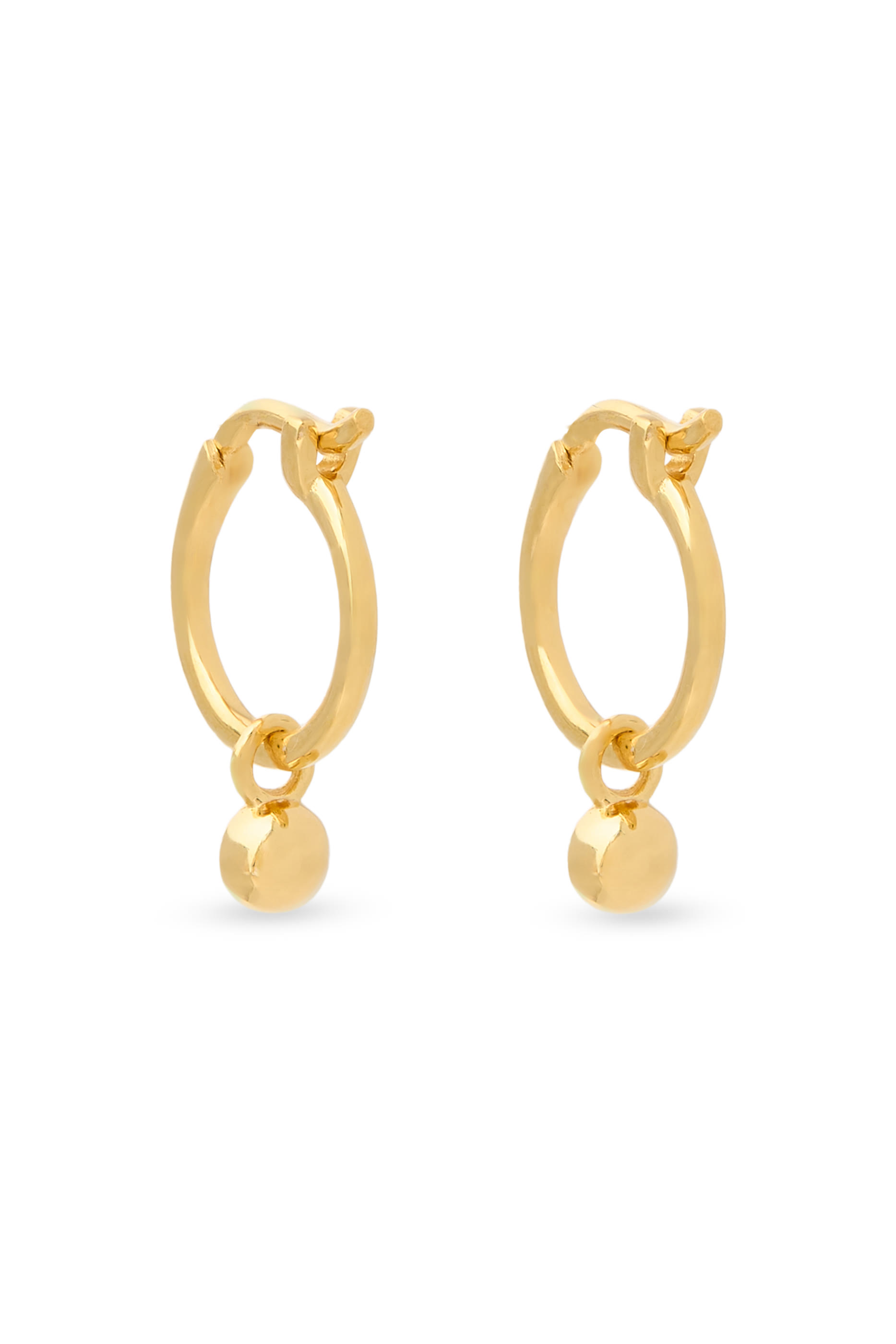  April Birthstone Mini Charm Hoop Earrings, 18k Recycled Gold Vermeil on Recycled Sterling Silver