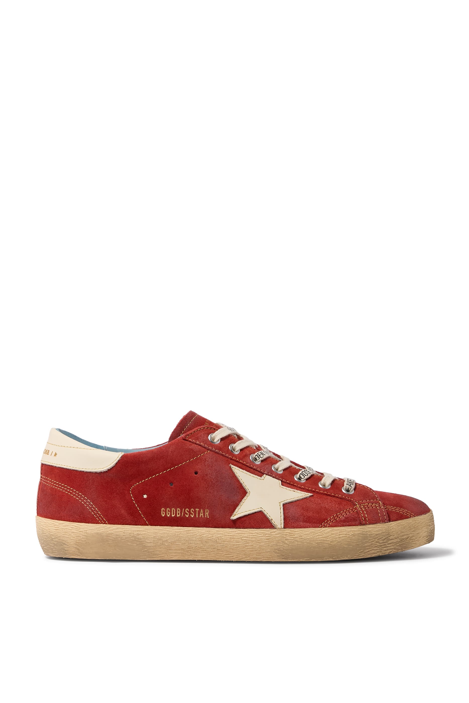 Men&rsquo;s Super-Star Sneakers in Suede with Leather Star 
