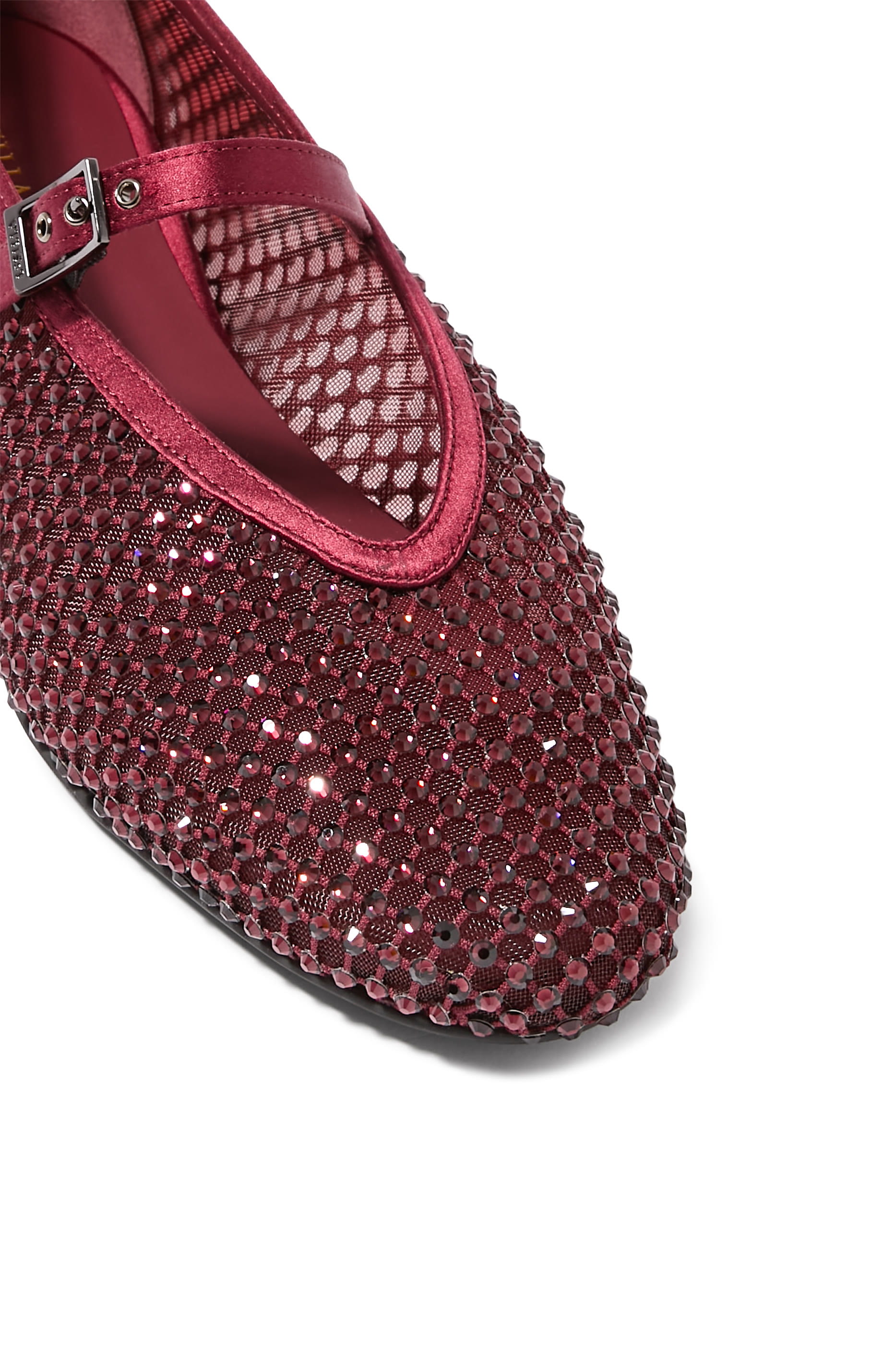  Pewter Fishnet Ballet Flat with Crystals