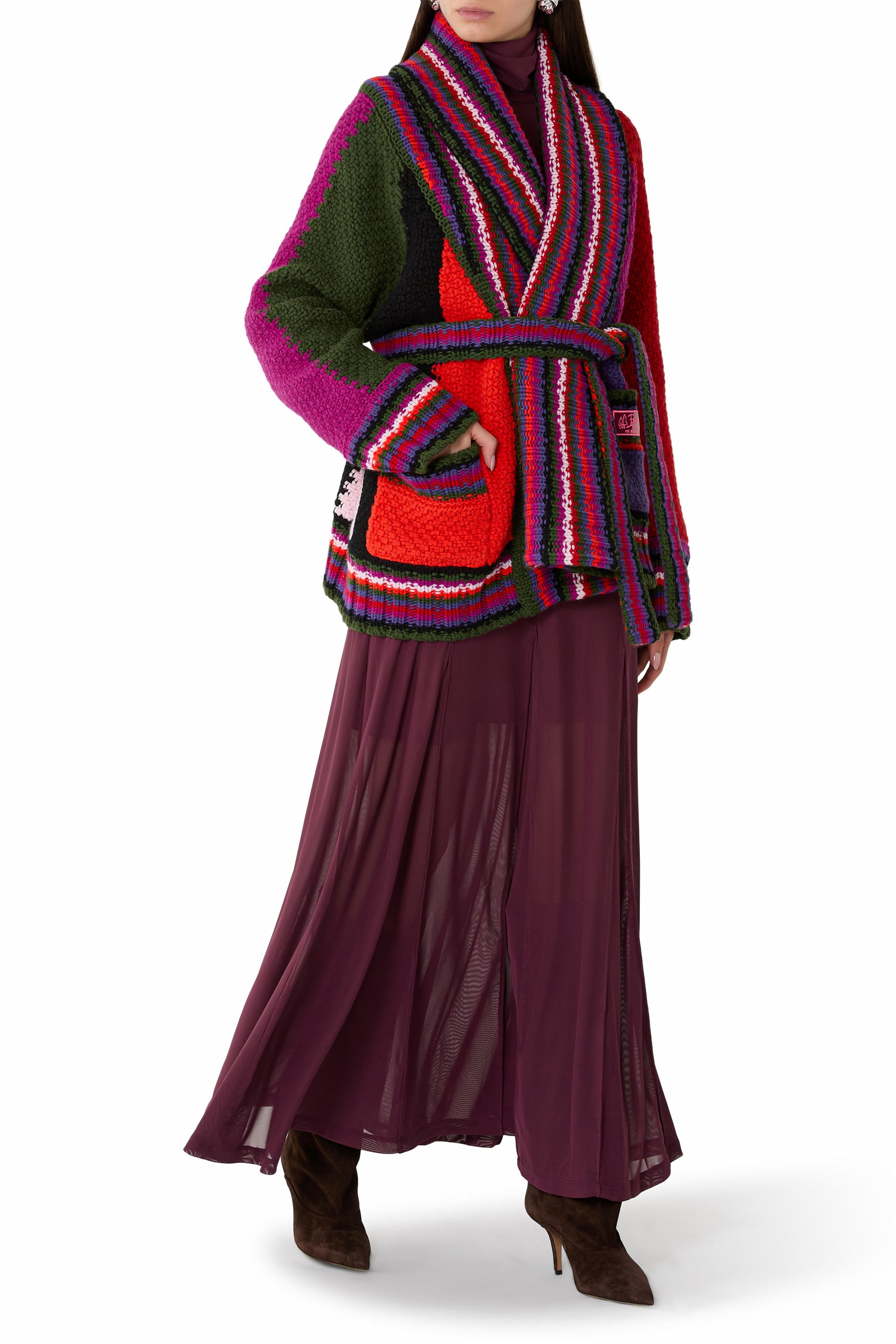 Oversized Colorblock Cardigan