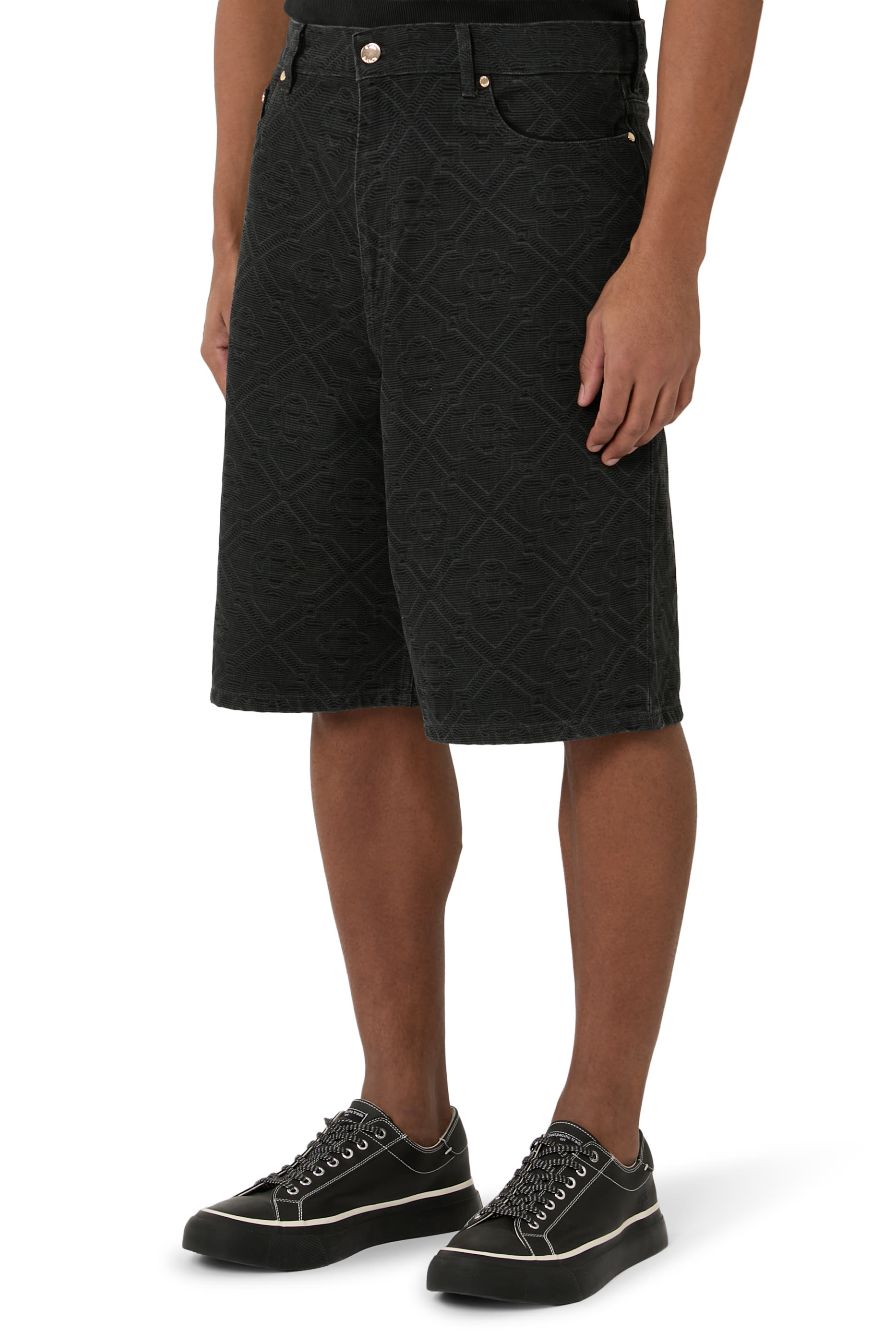 Laser Monogram Denim Shorts