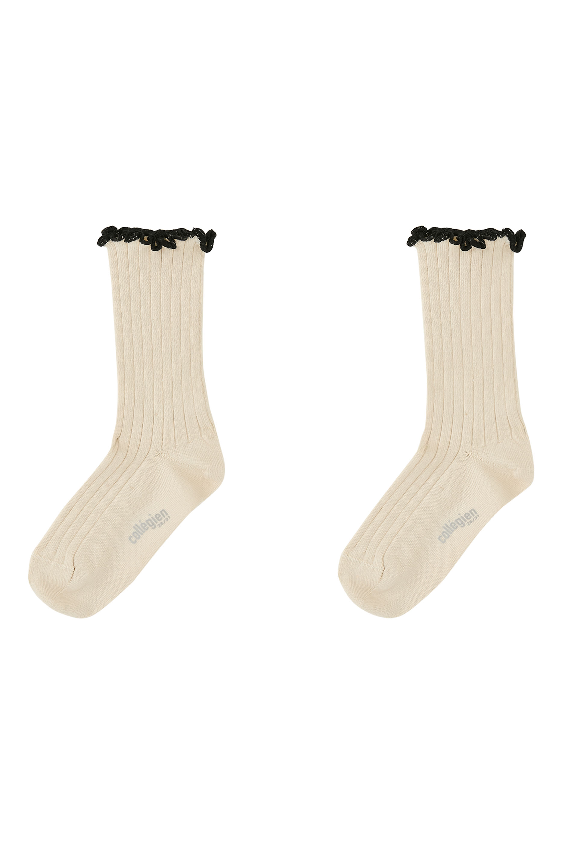 Kids Delphine Lettuce Trim Ribbed Socks