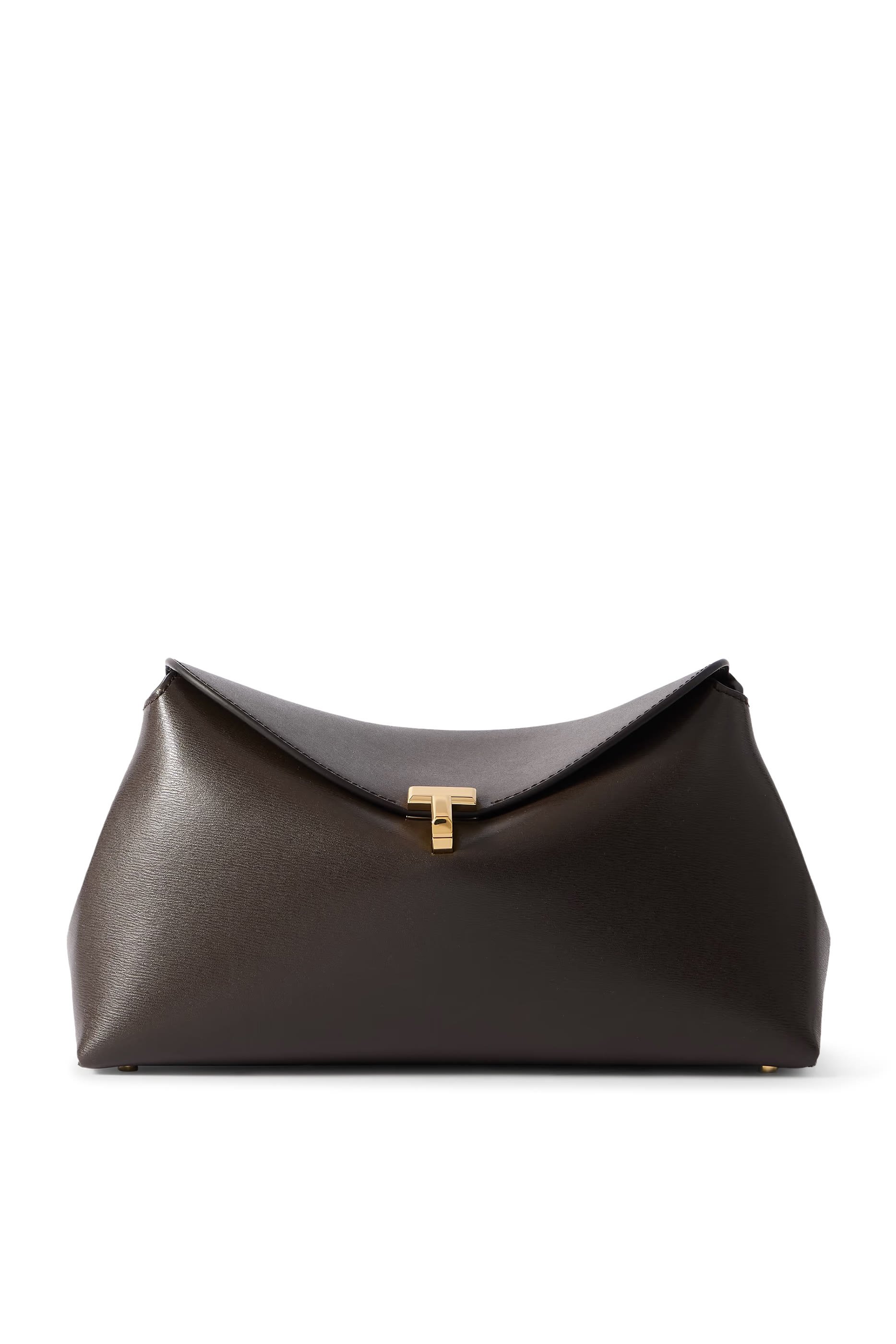 T-Lock Leather Clutch
