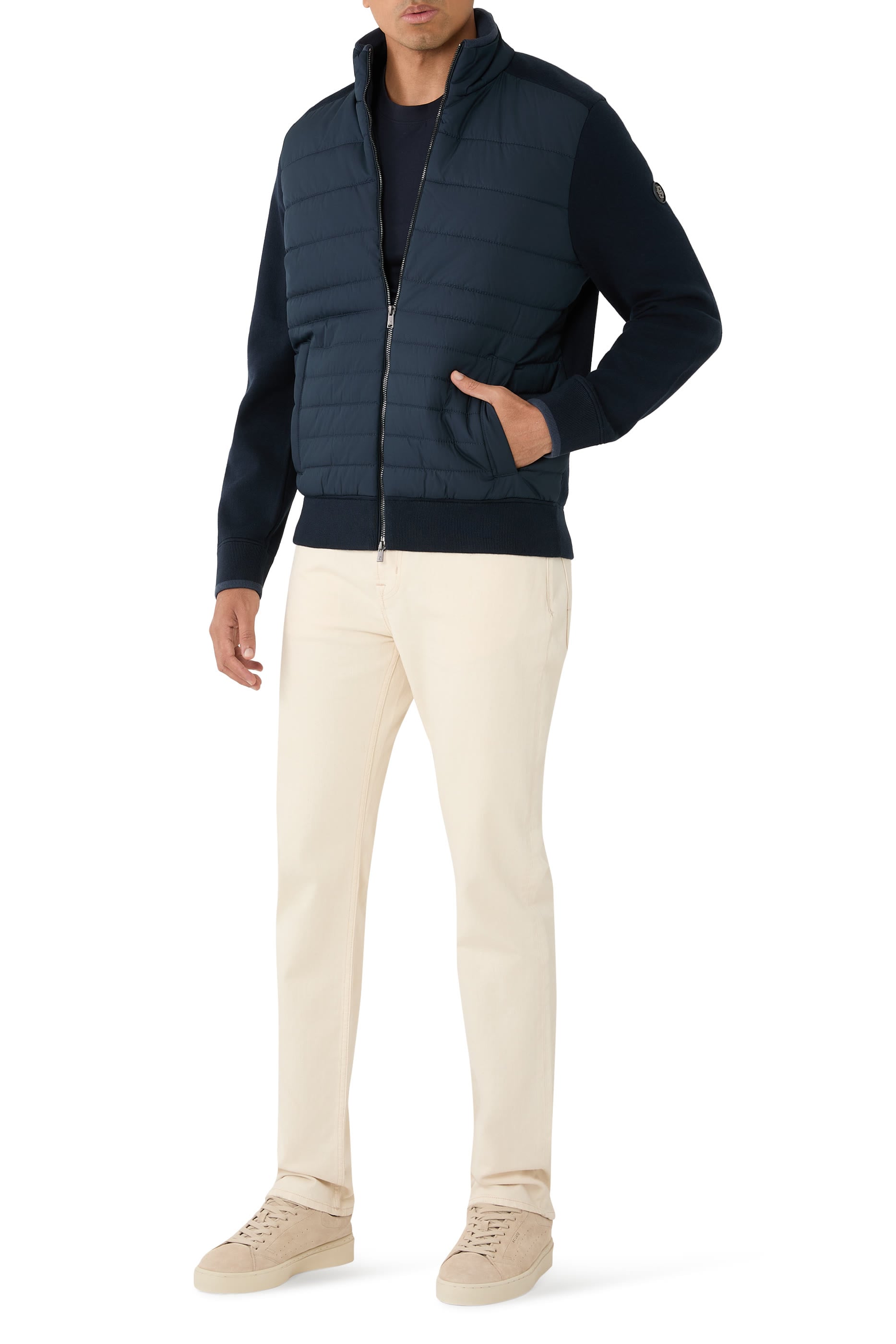 H-Facente Padded Front Zip-Up Jacket