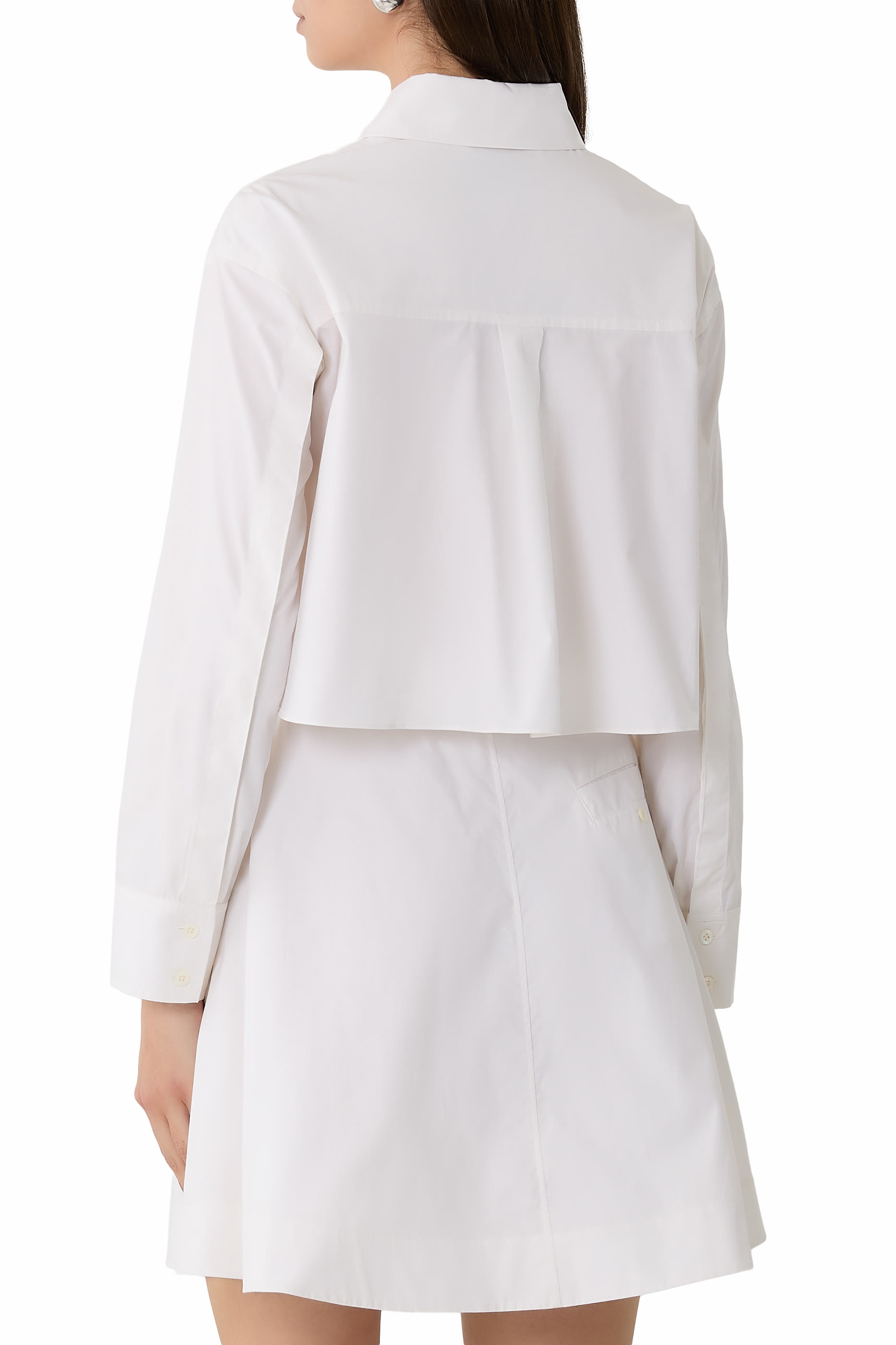 Open Flounce Back Belted Shirt