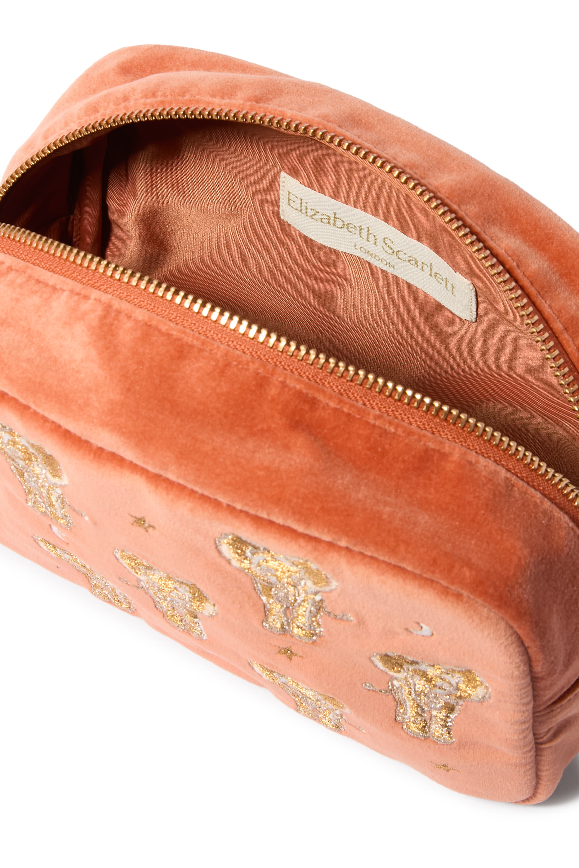 Golden Elephants Makeup Bag