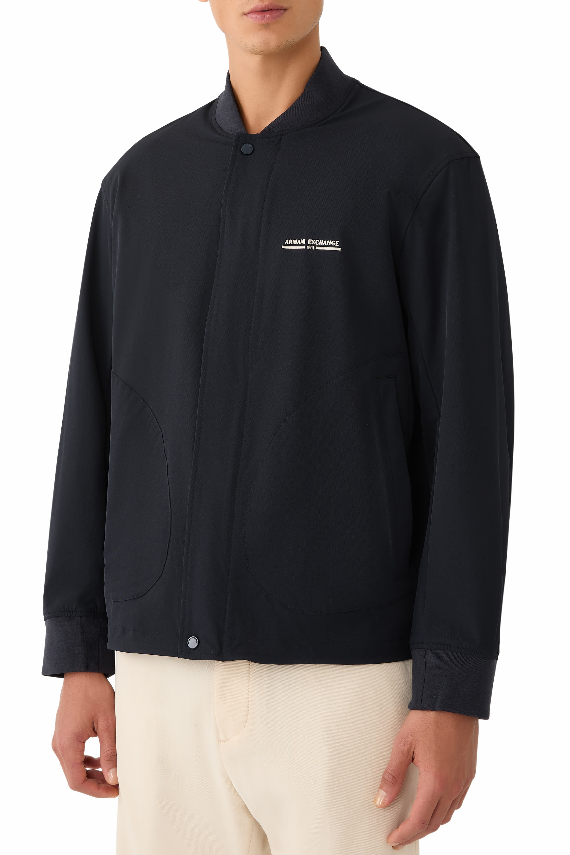 Marina Logo Buttoned Zipper Jacket