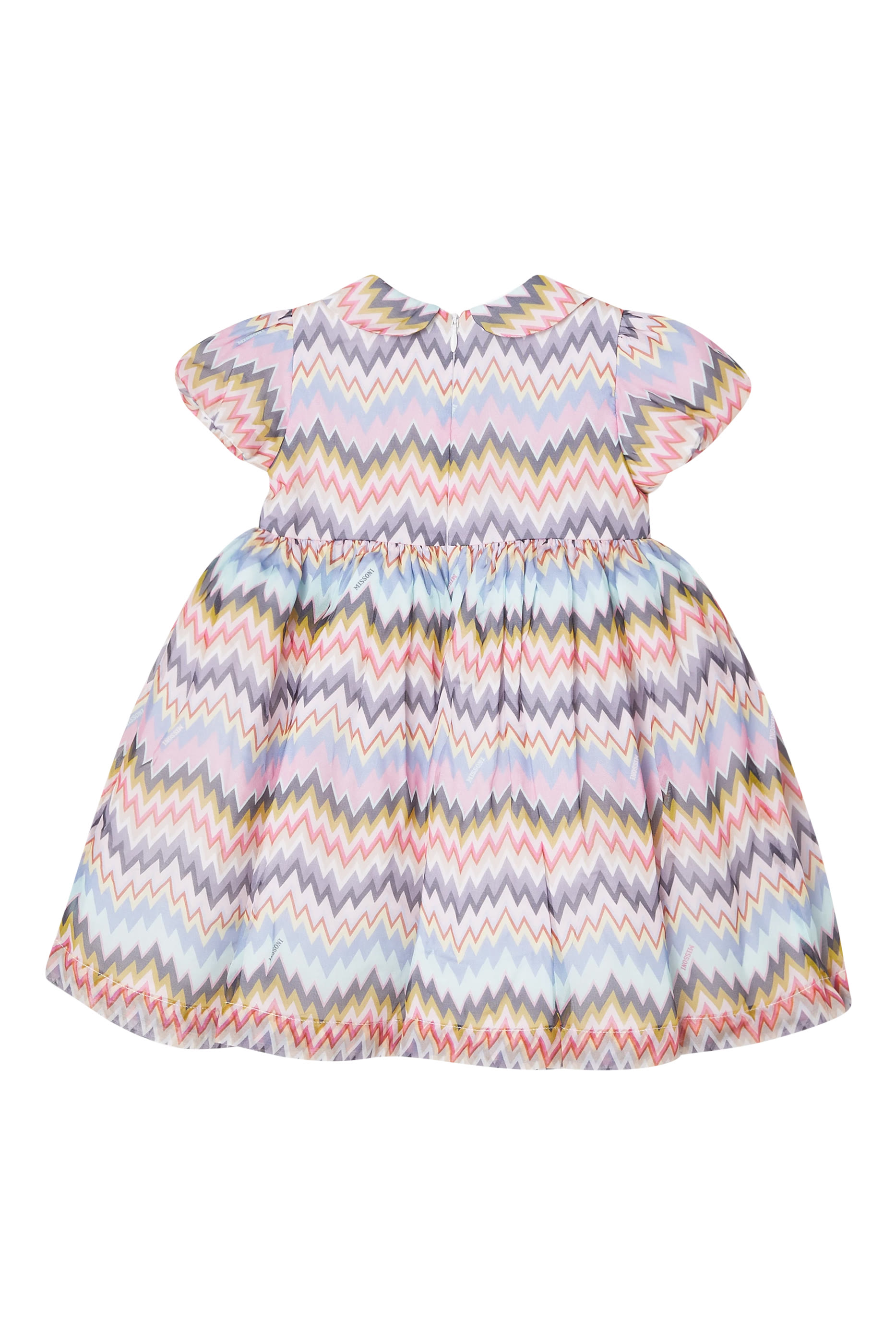 Kids Zigzag Print Tie Dress Set