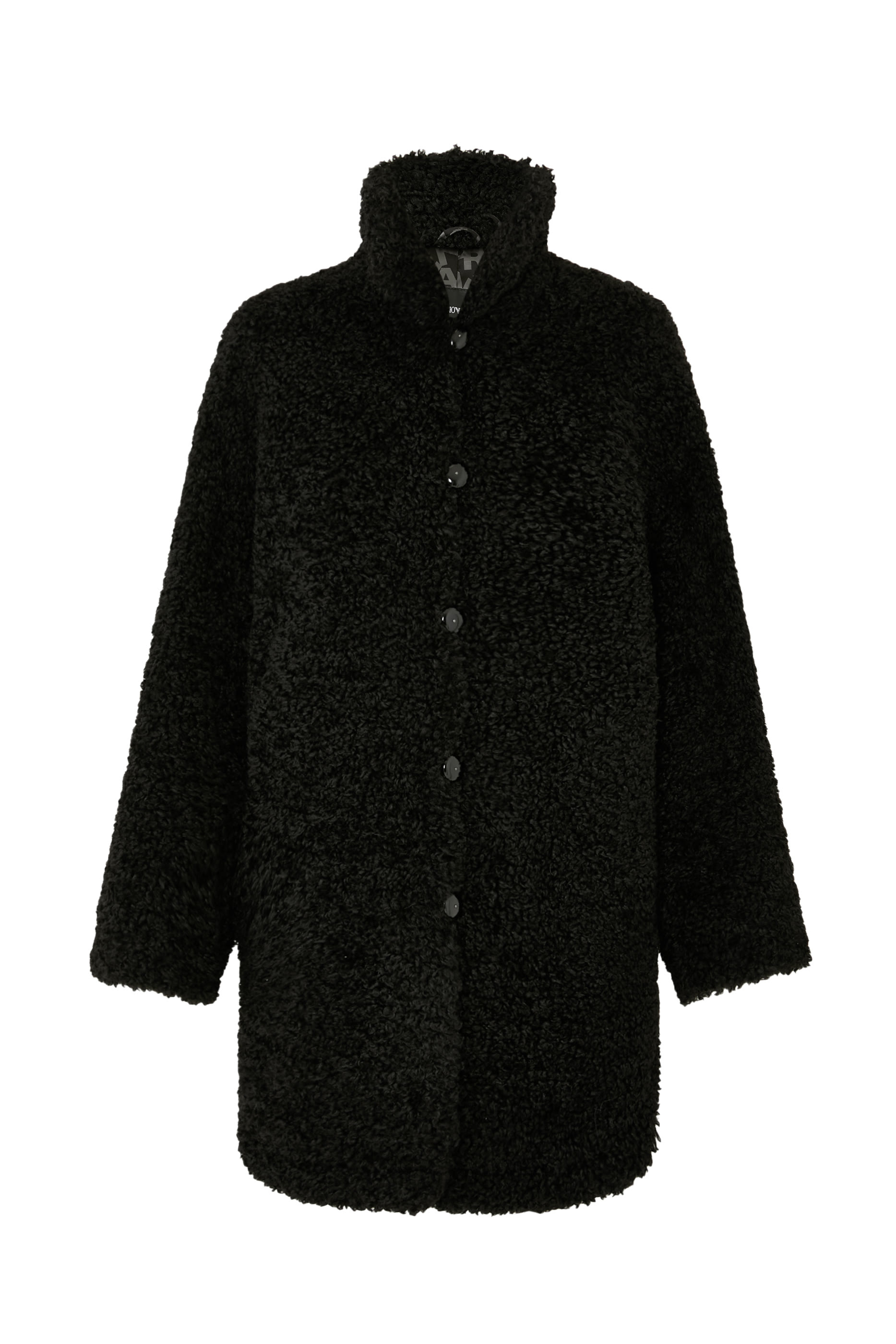 Bouclé Cloth Coat with Off-Centre Closure