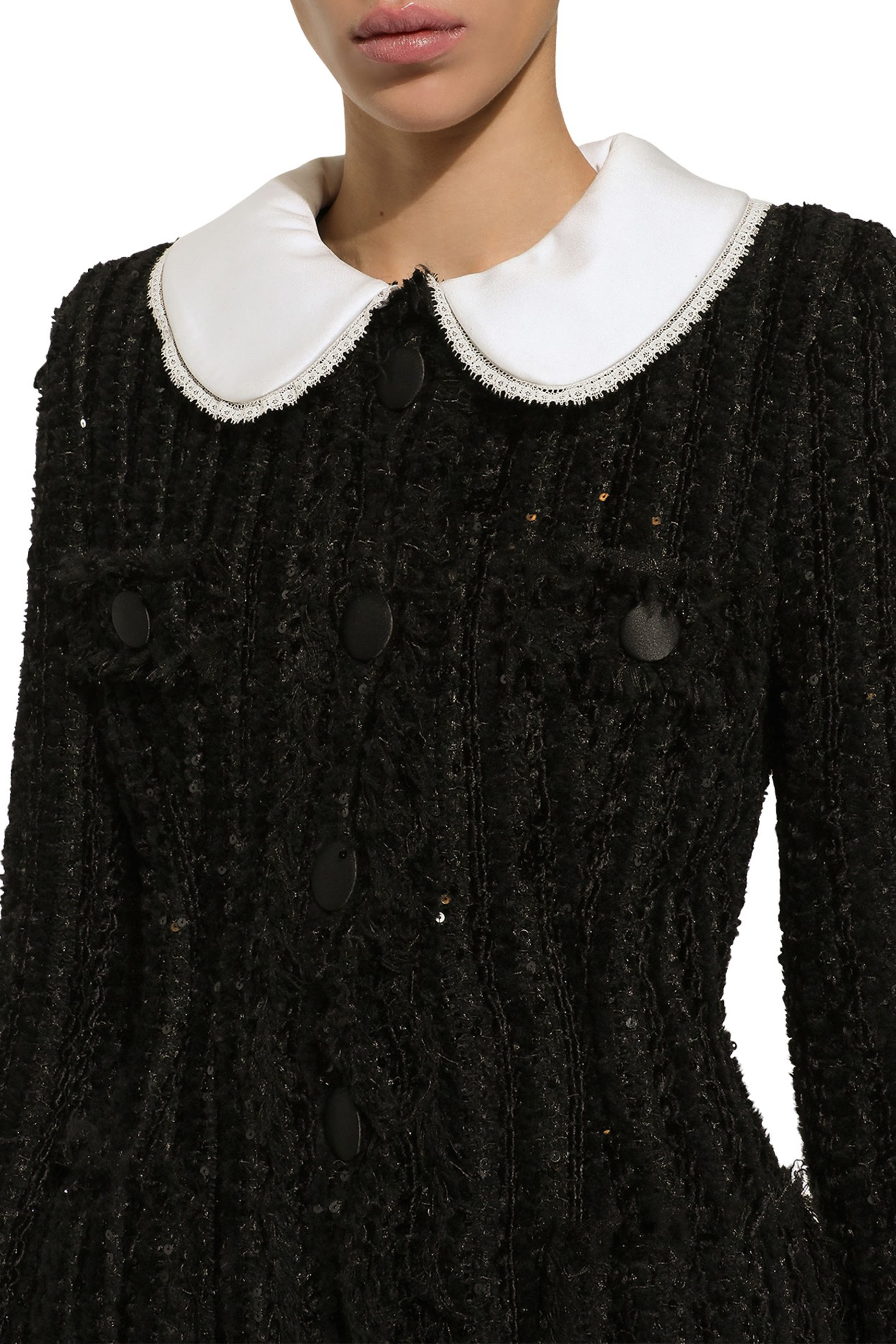 Micro-Sequin Embellished Tweed Jacket