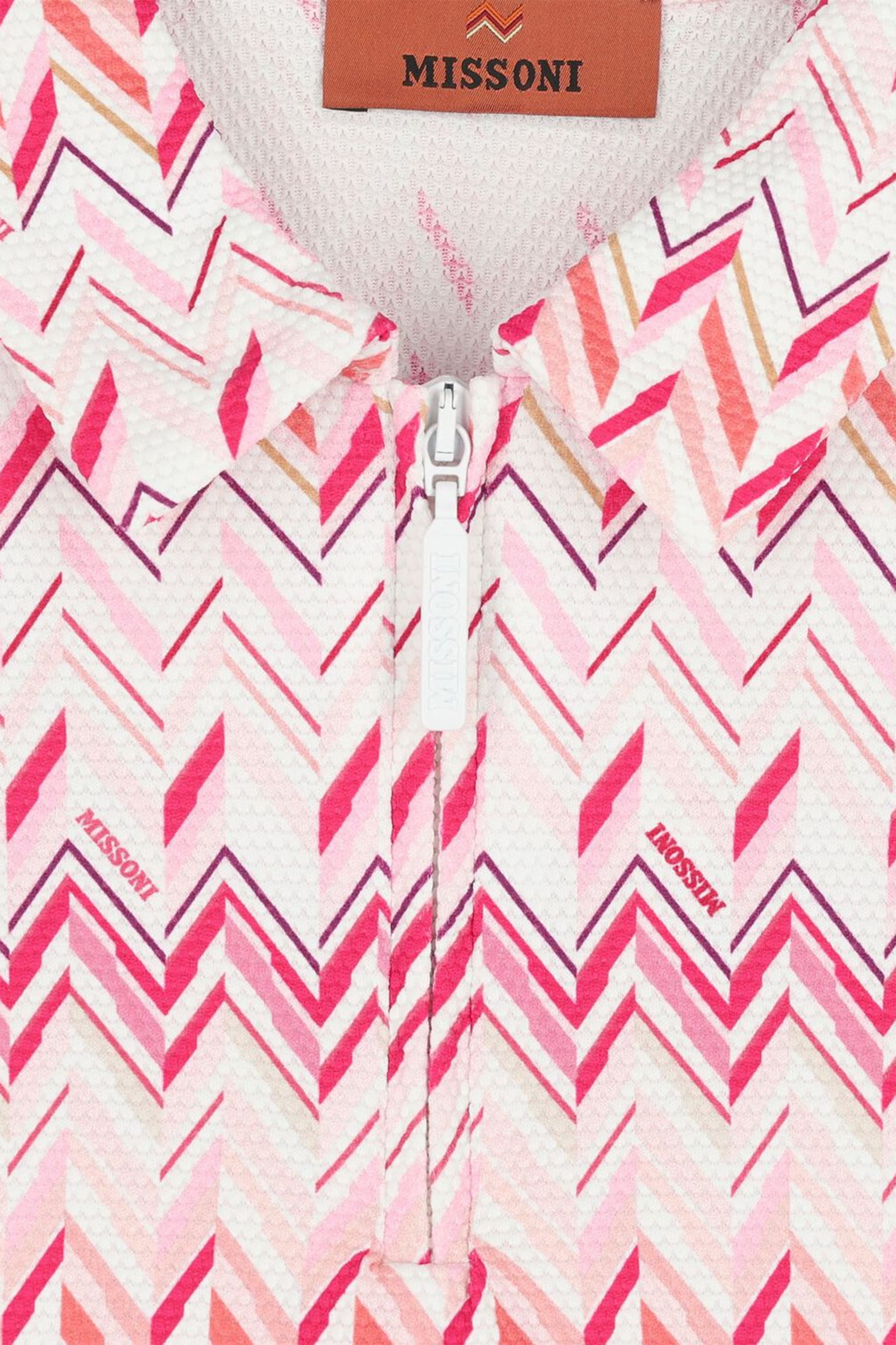 Kids Zigzag Print Polo Dress 