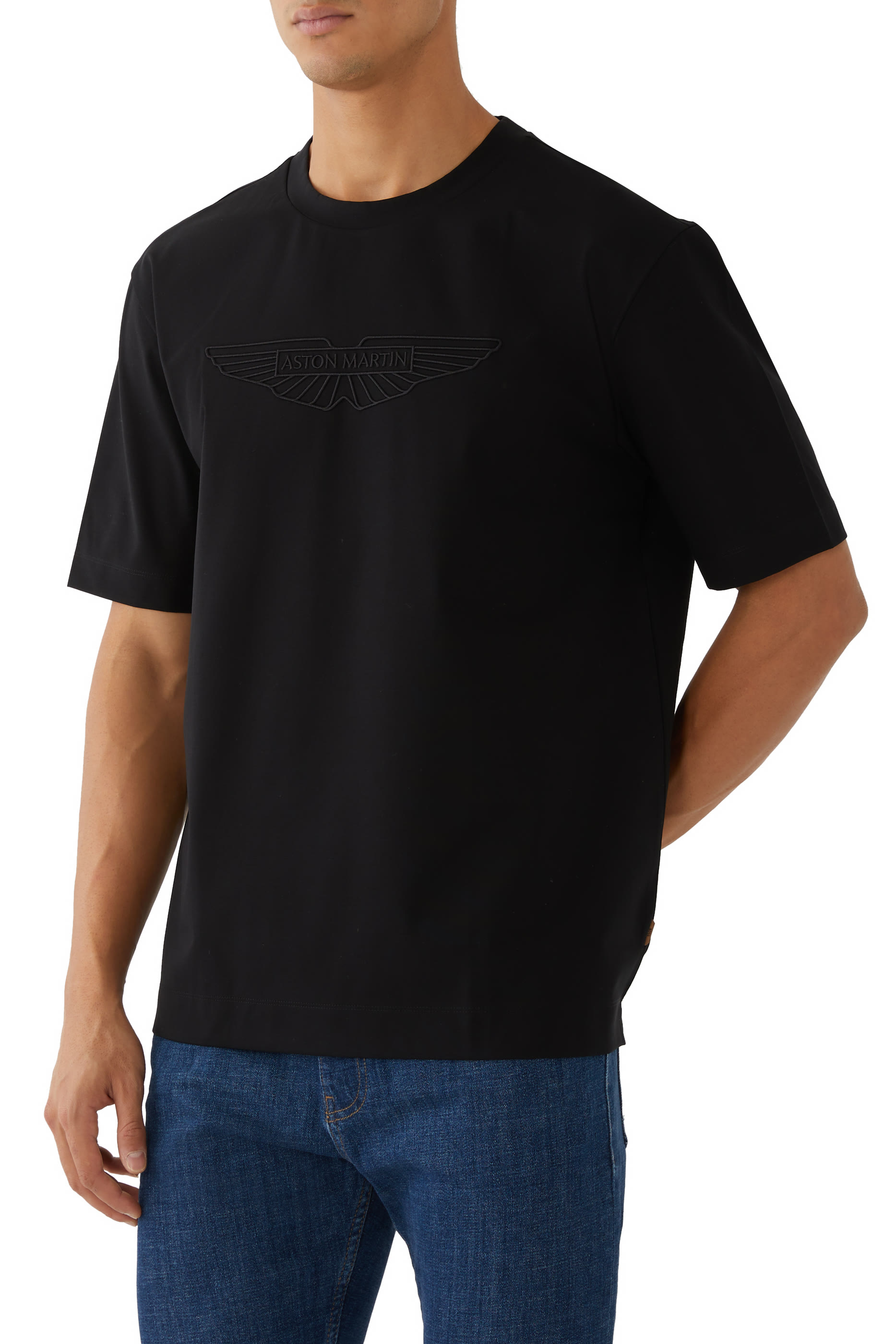 X Aston Martin Mercurized Stretch-Cotton T-Shirt