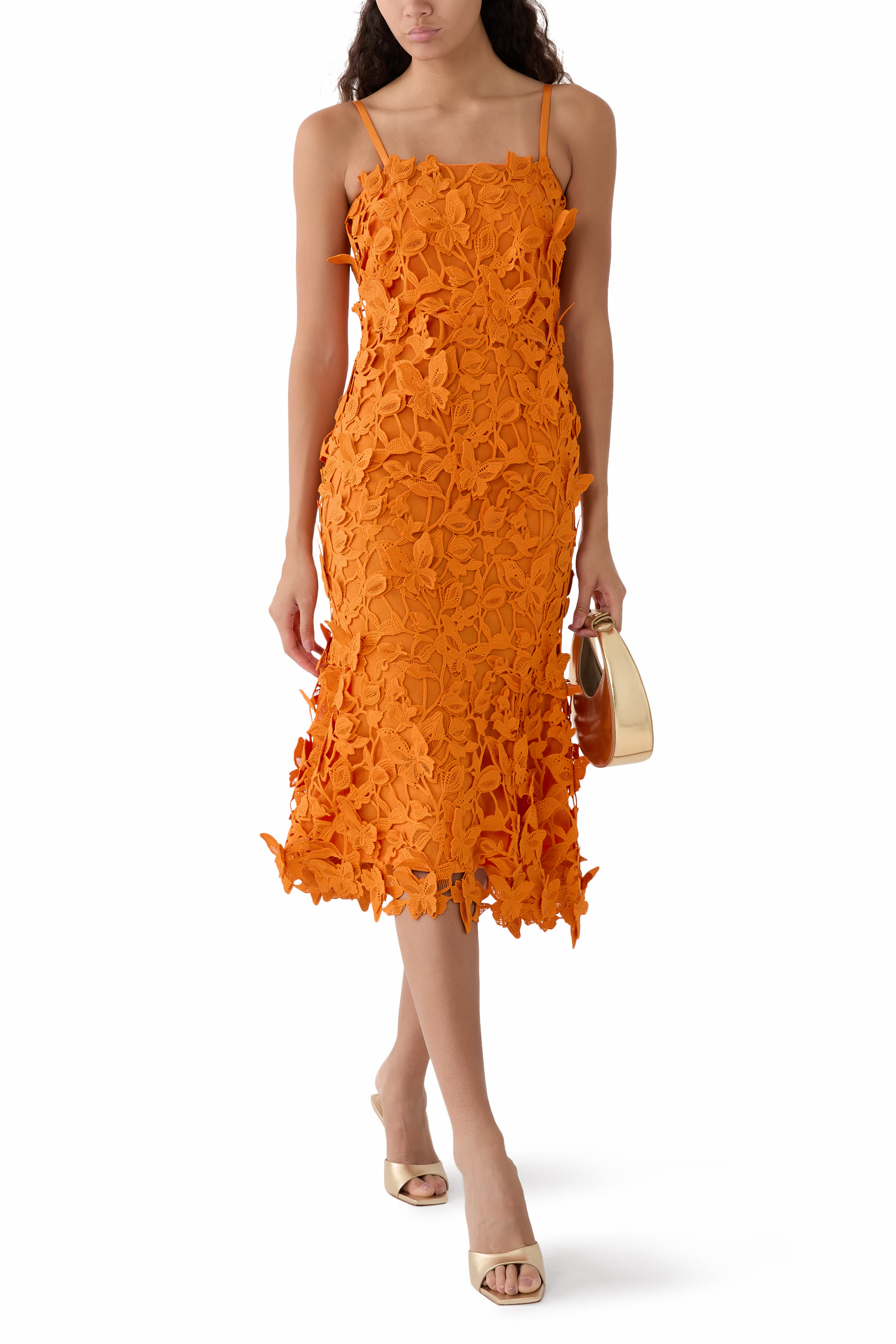 Fleurella Applique Midi Dress