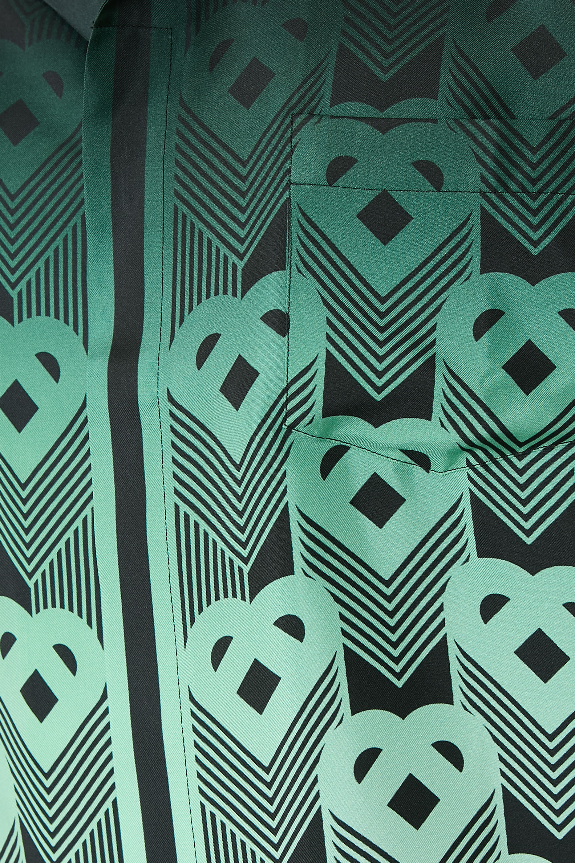 Gradient Monogram Short-Sleeve Silk Shirt