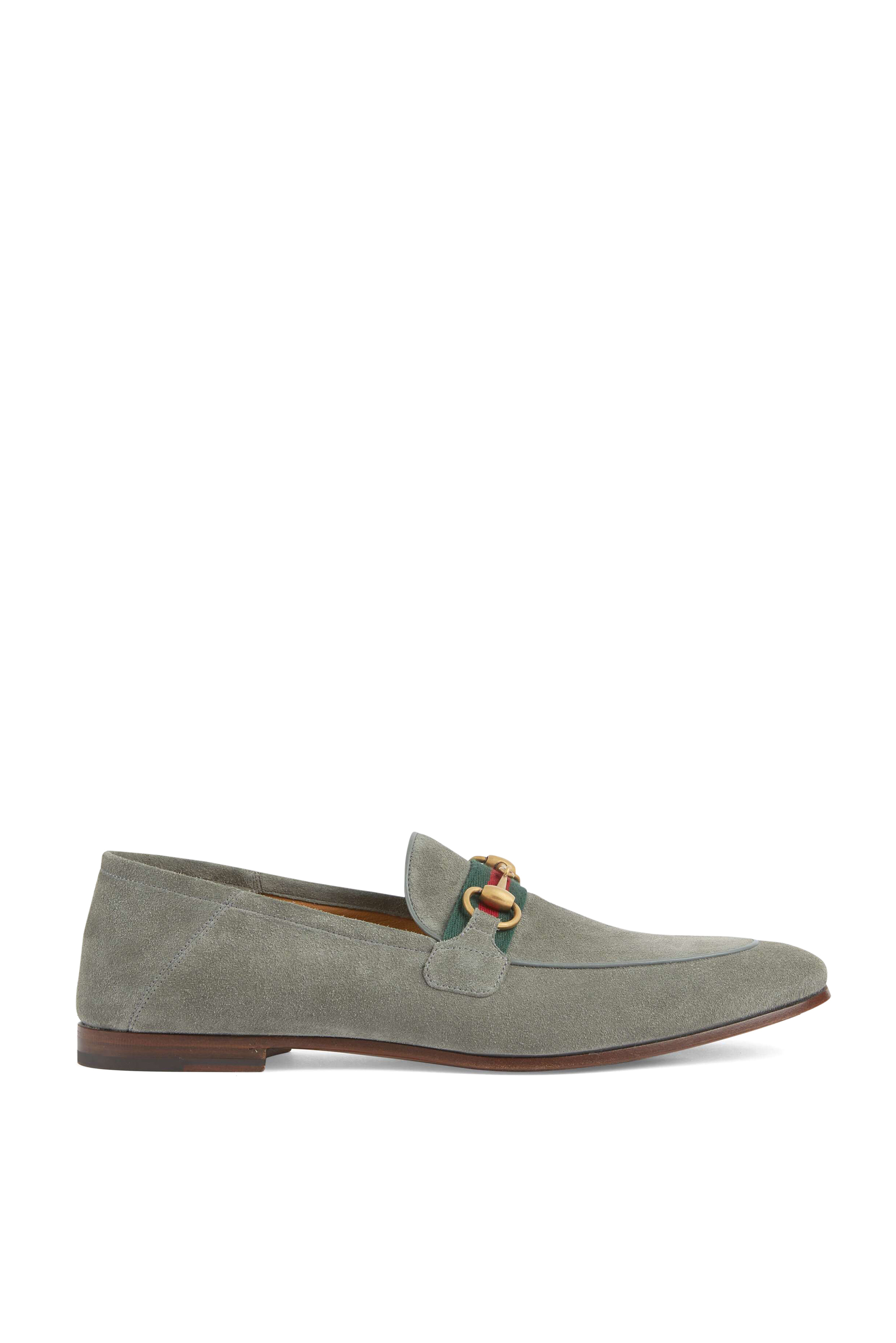 Horsebit Web Suede Loafers