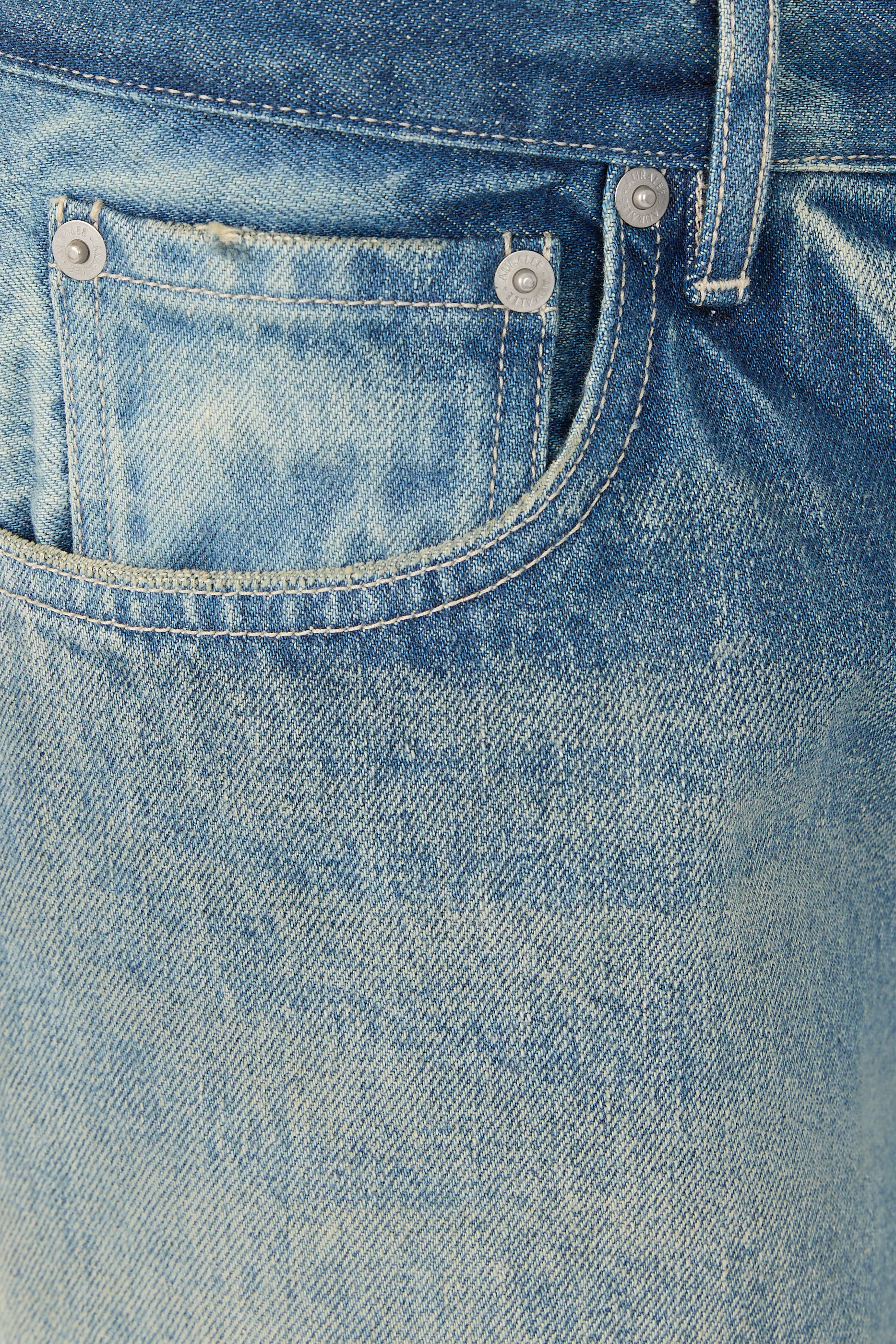 Selvedge Faded Heavy Denim Wide Pants