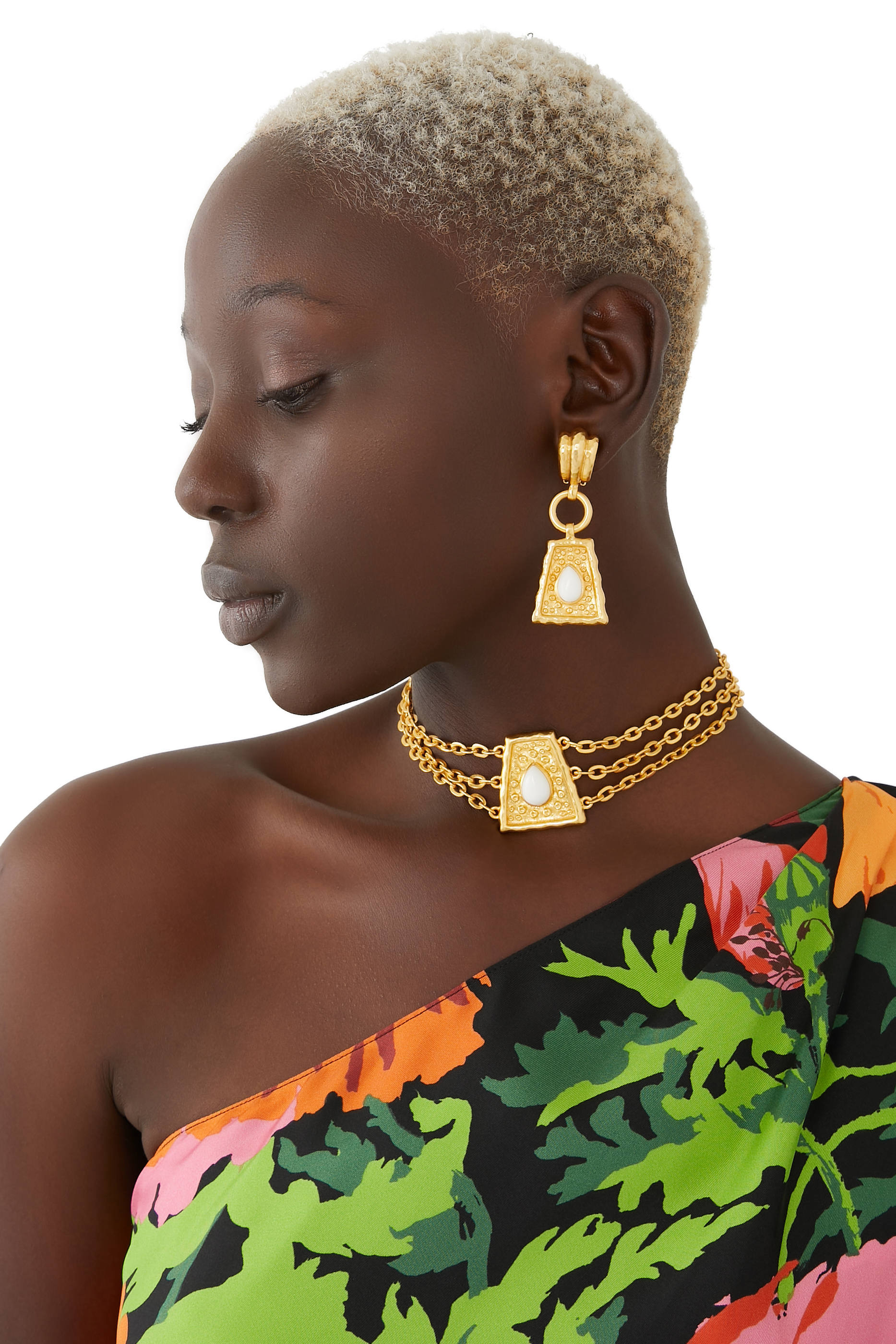 Mayan Necklace, 24k Gold-Plated Brass