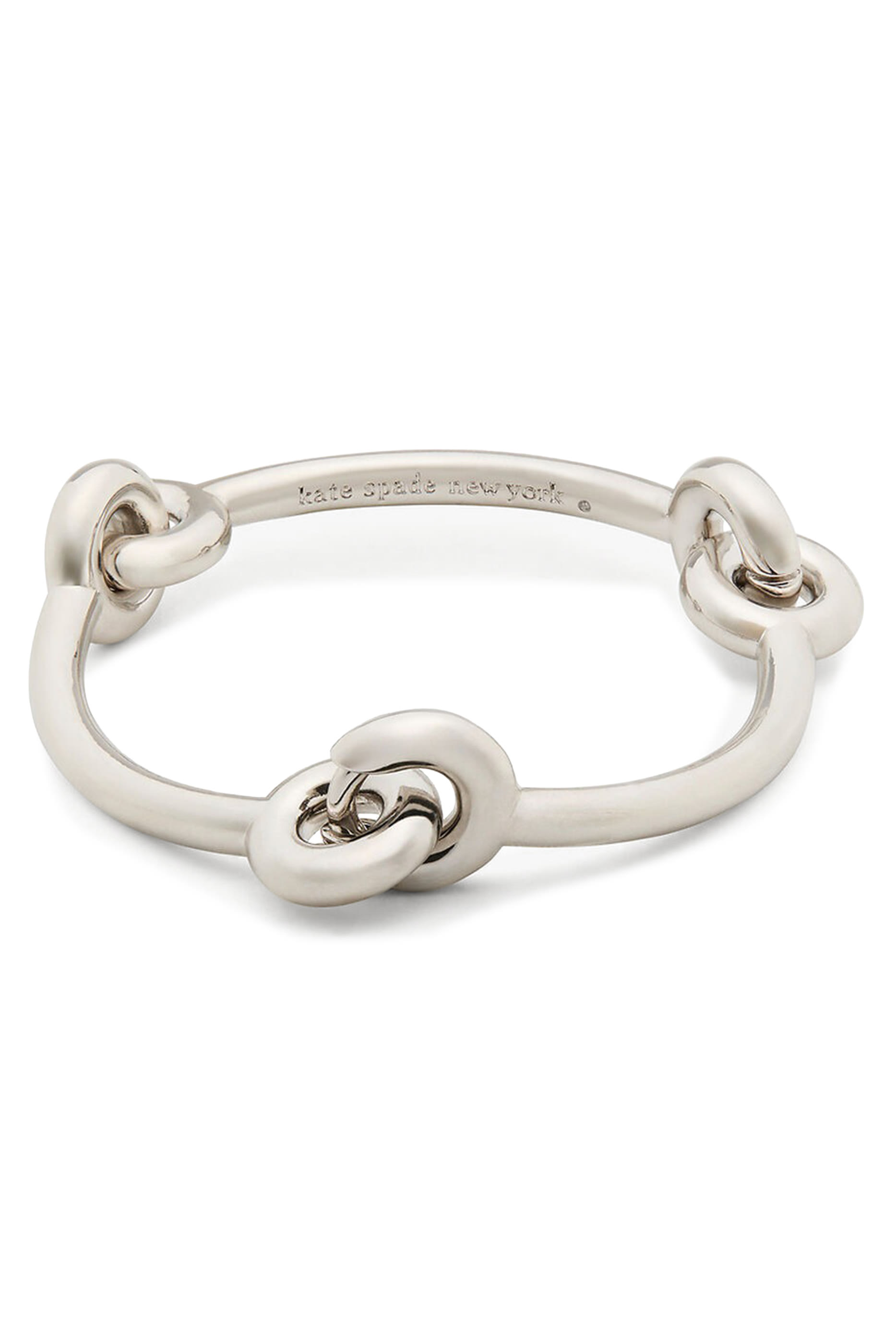 Interlock Bangle, Plated Metal & Cubic Zirconia