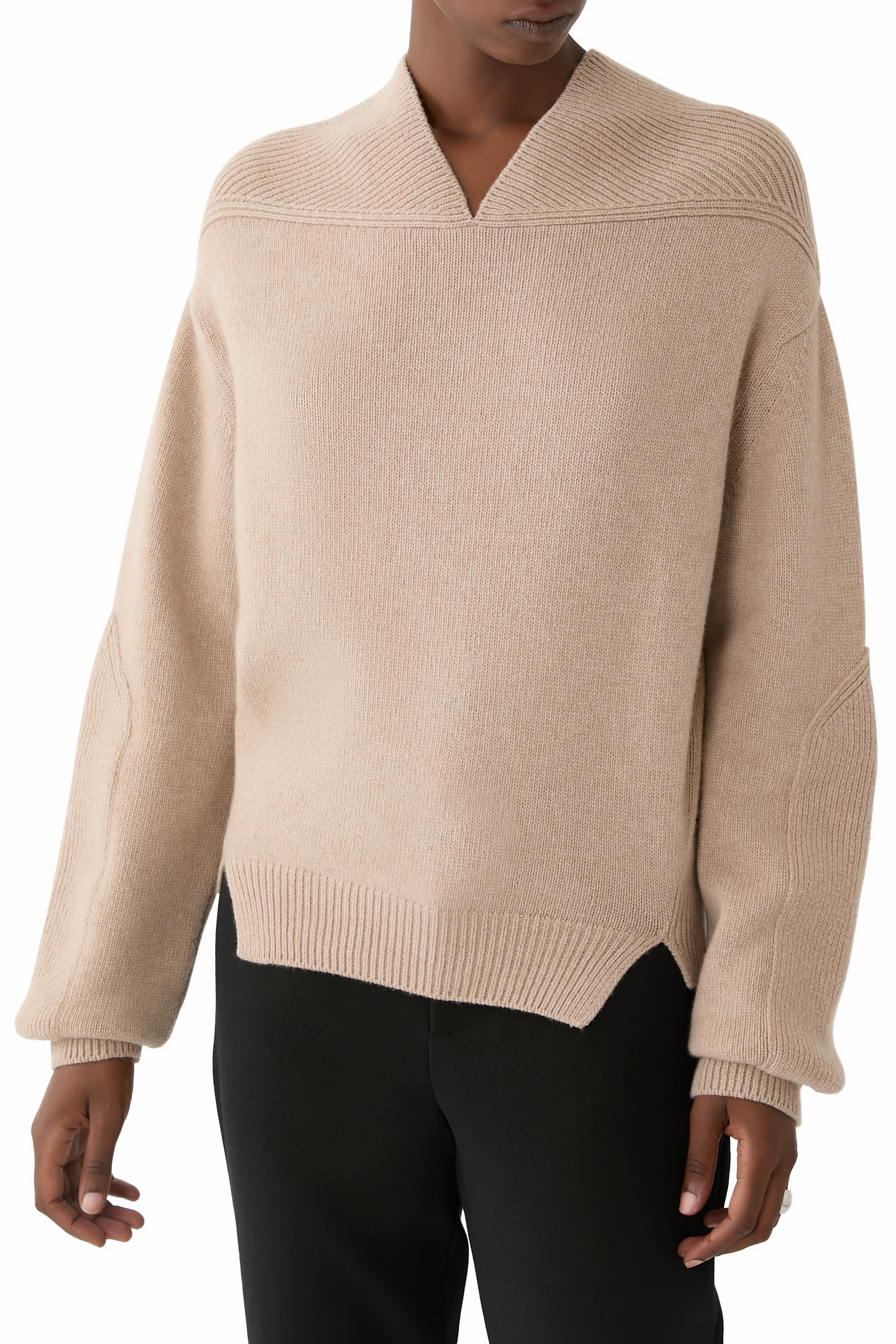 V-Neck Yoke Detail Jumper