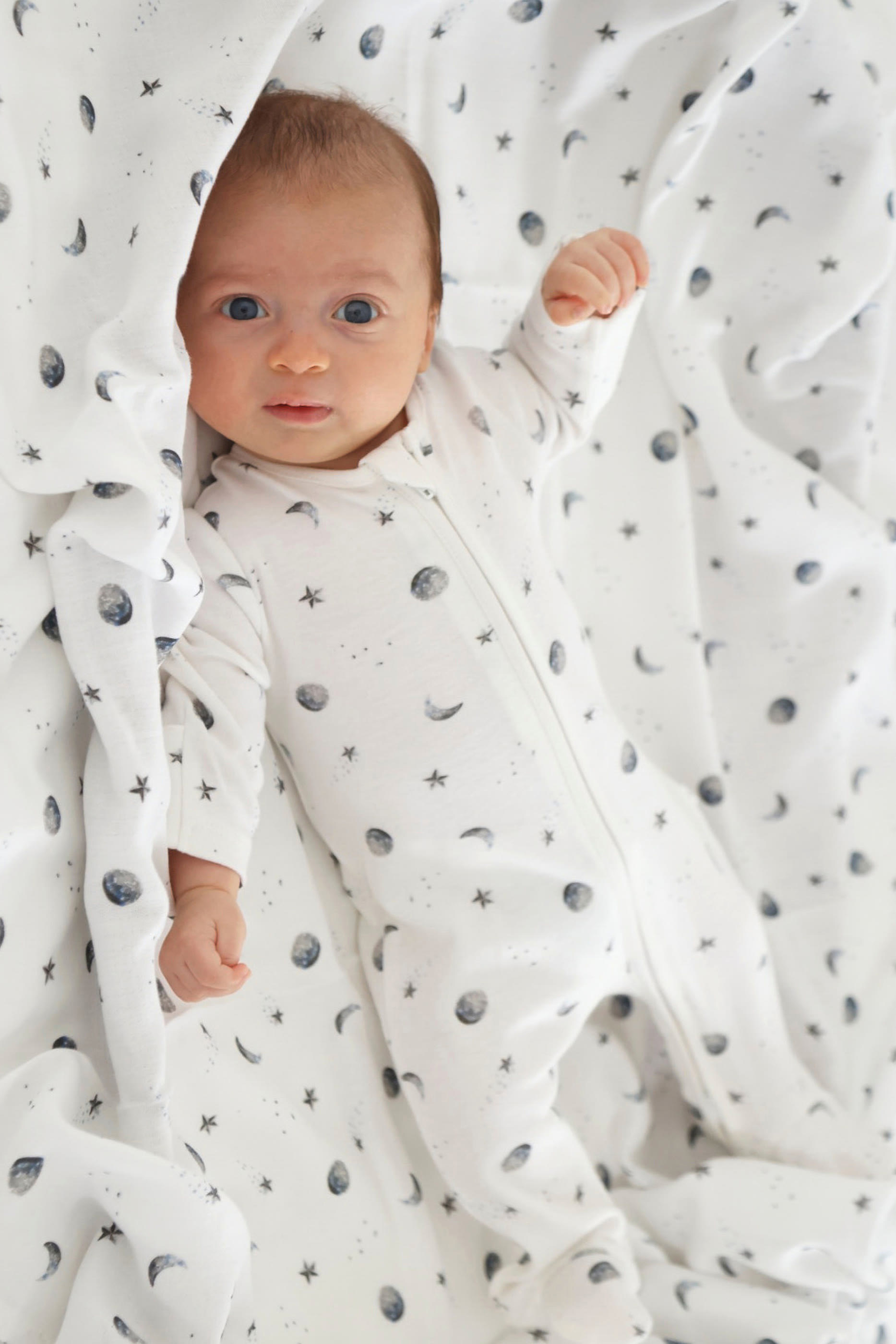 Kids  Starlit Moon Print Sleepsuit