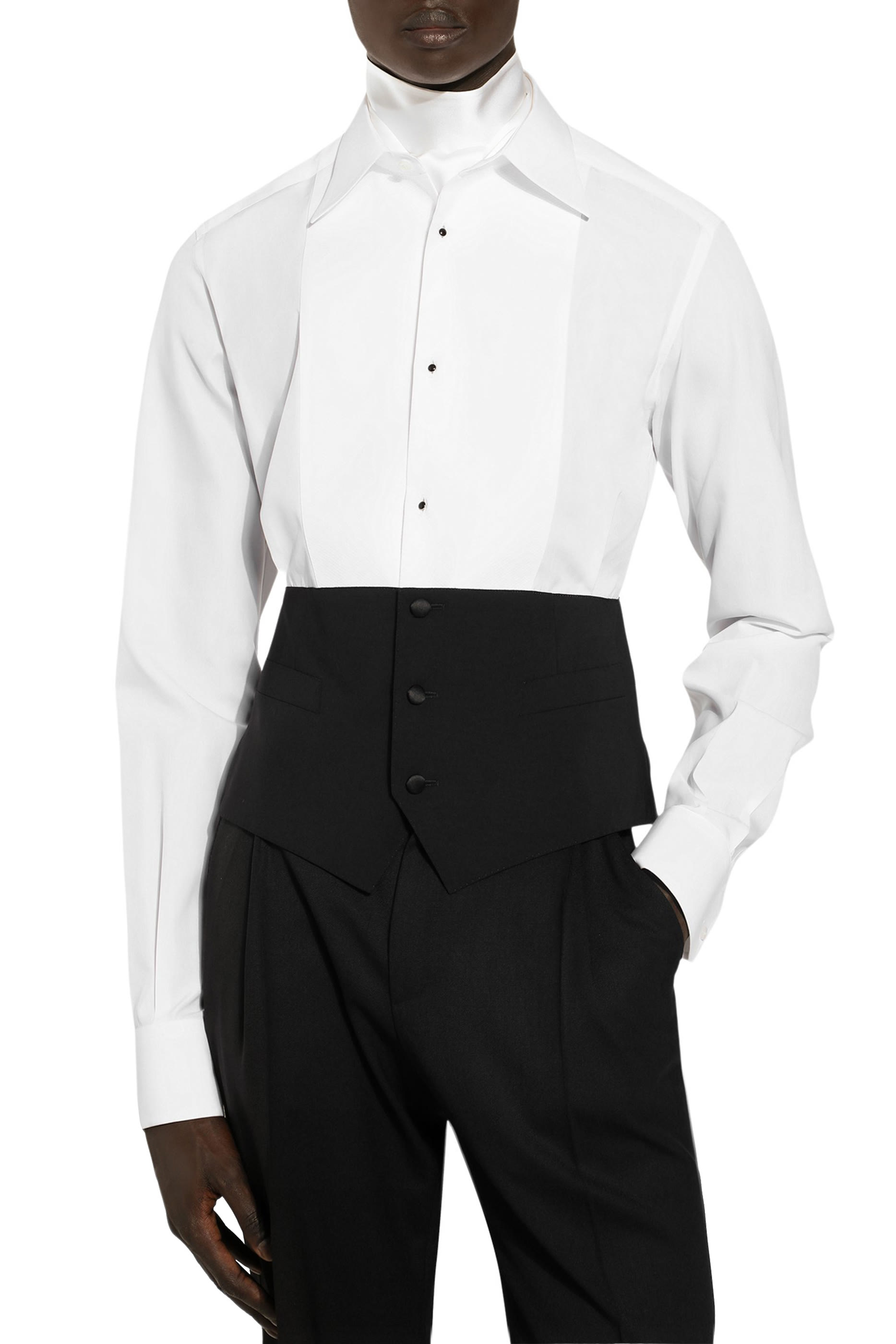 Tuxedo Shirt with Vest Bottom Section