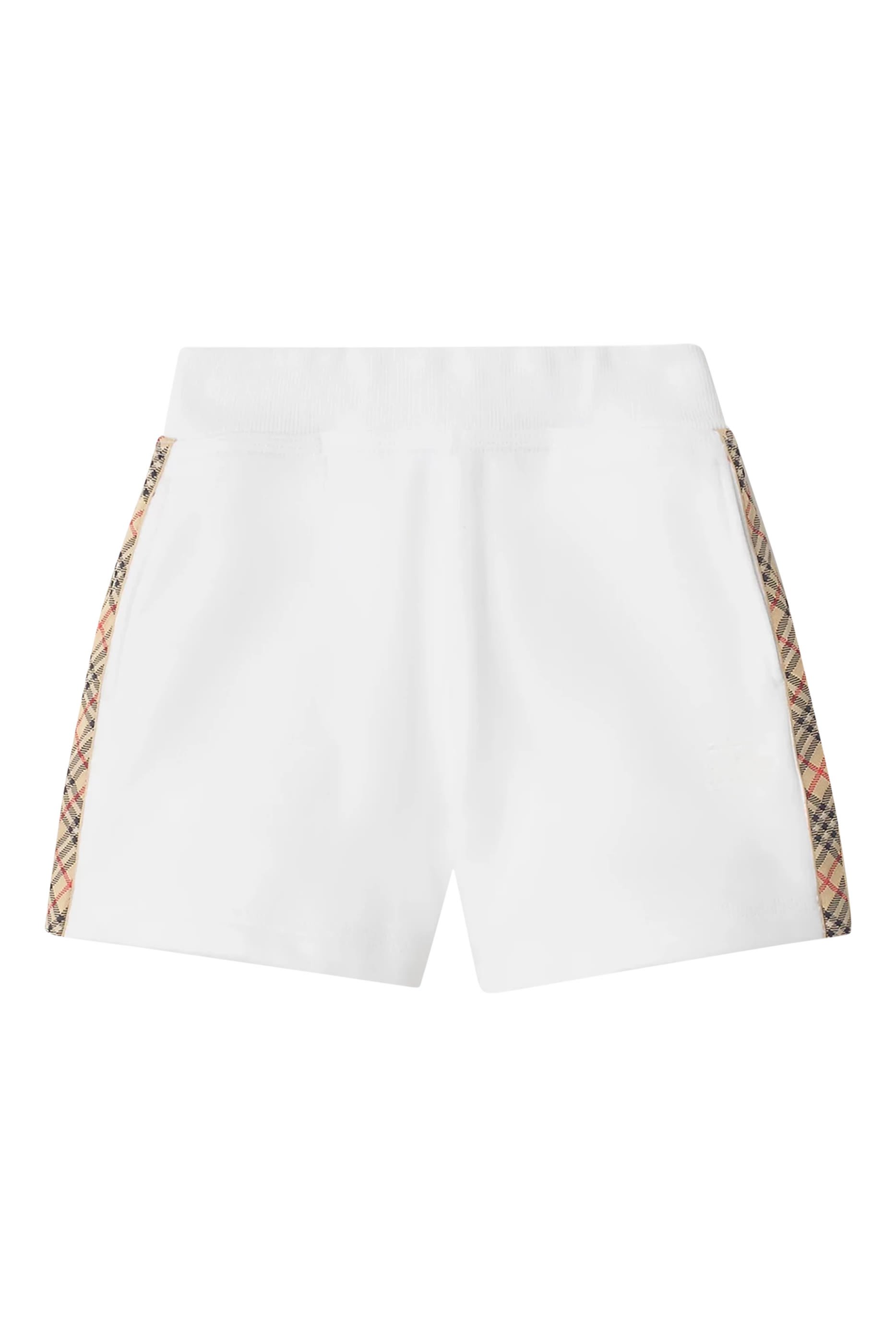 Kids Check Trim Cotton Shorts 