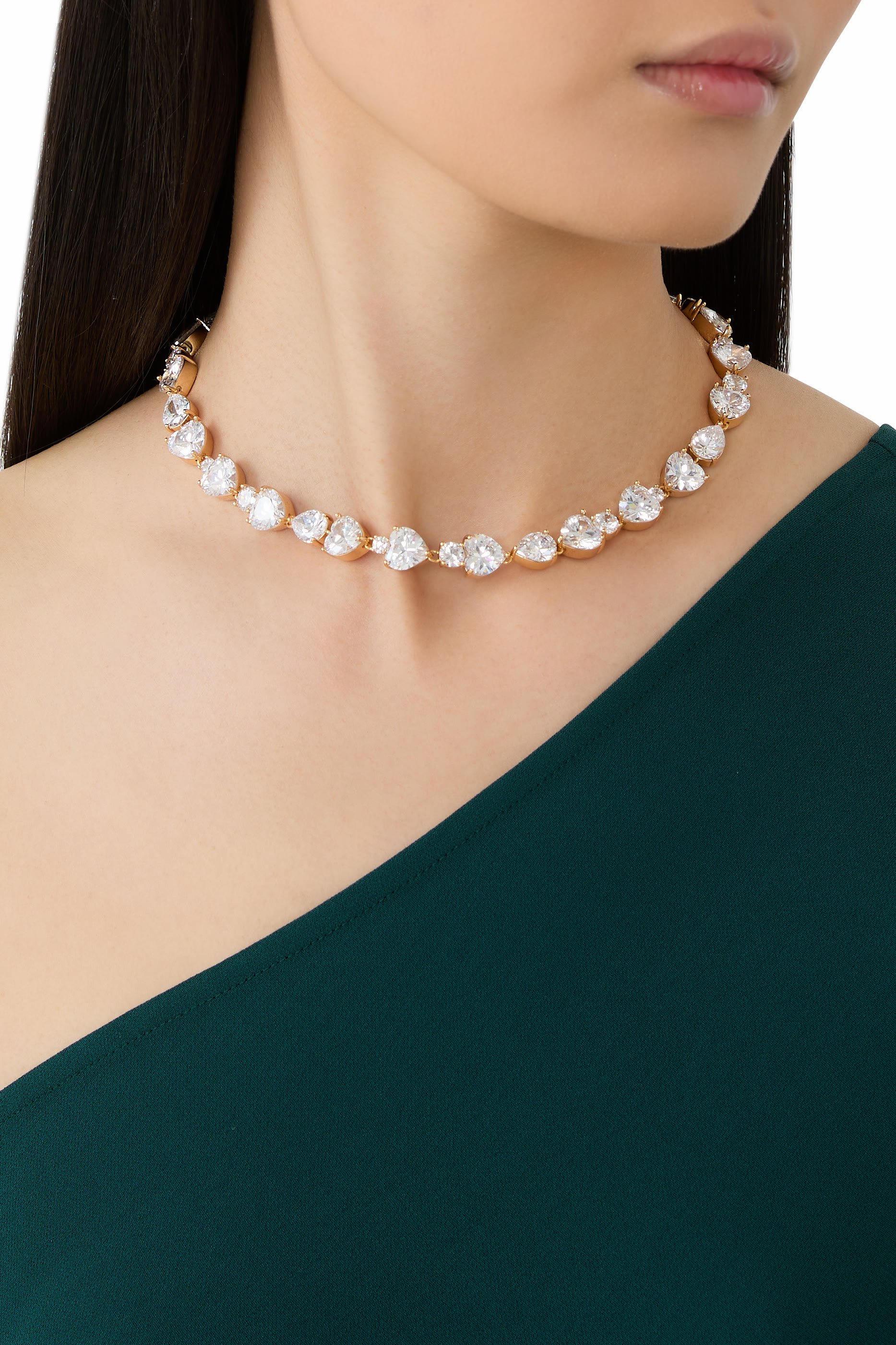 Gold Heart Crystal Necklace