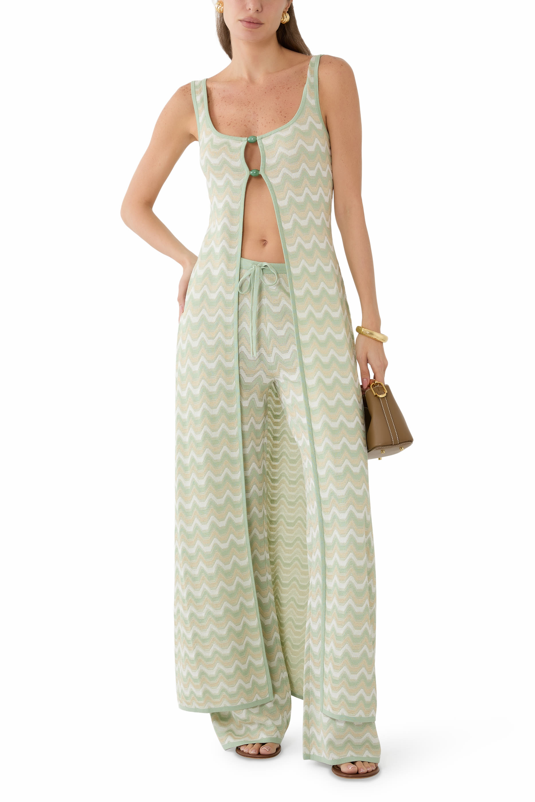 Fara Chevron Long Top