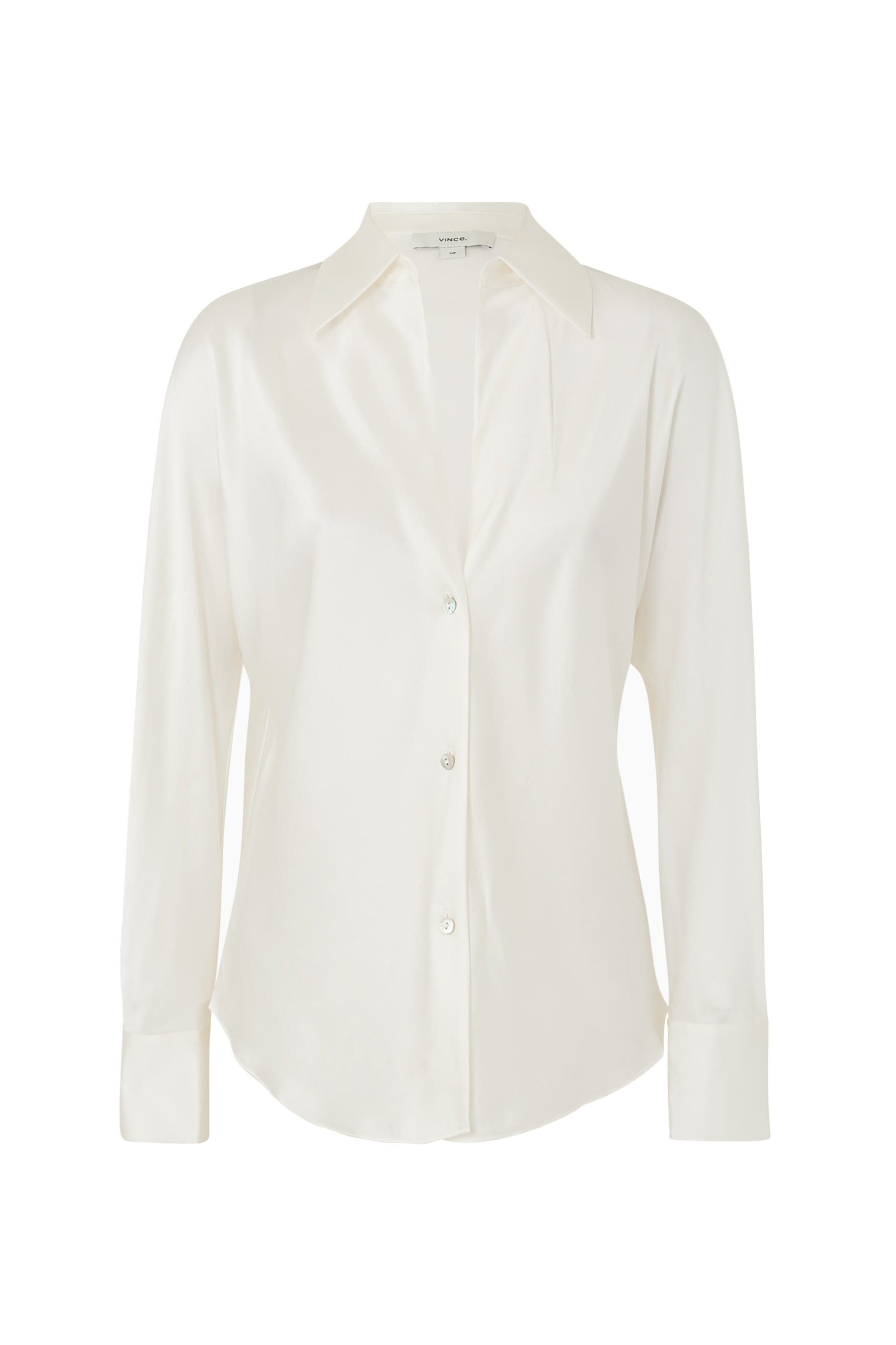 Silk Bias Long-Sleeve Blouse 