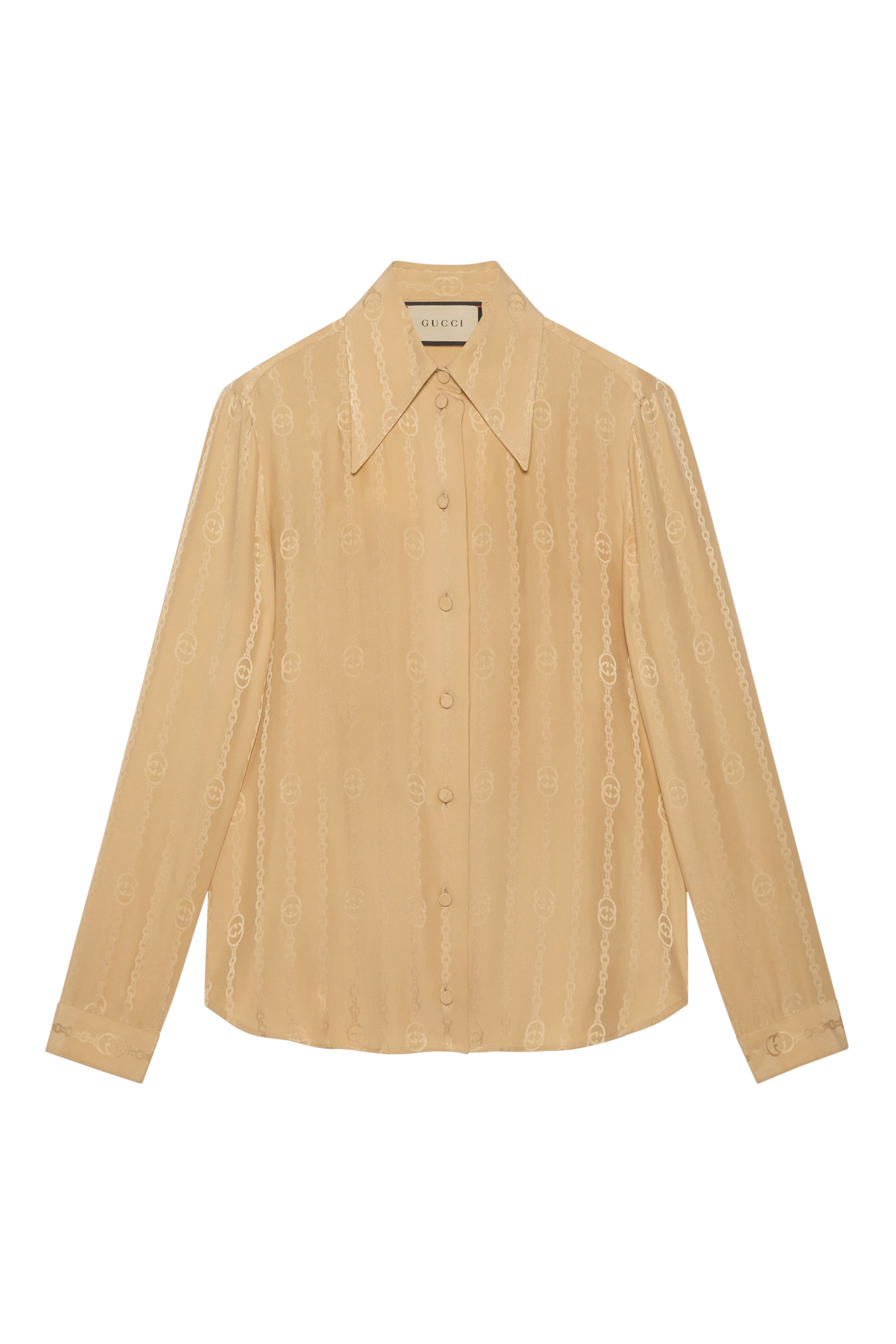 Interlocking G Chain Silk Jacquard Shirt